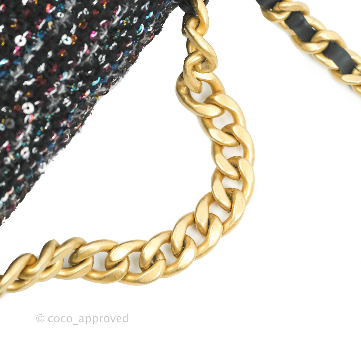 Chanel 19 Tweed Sequin Quilted Flap Black Multicolor