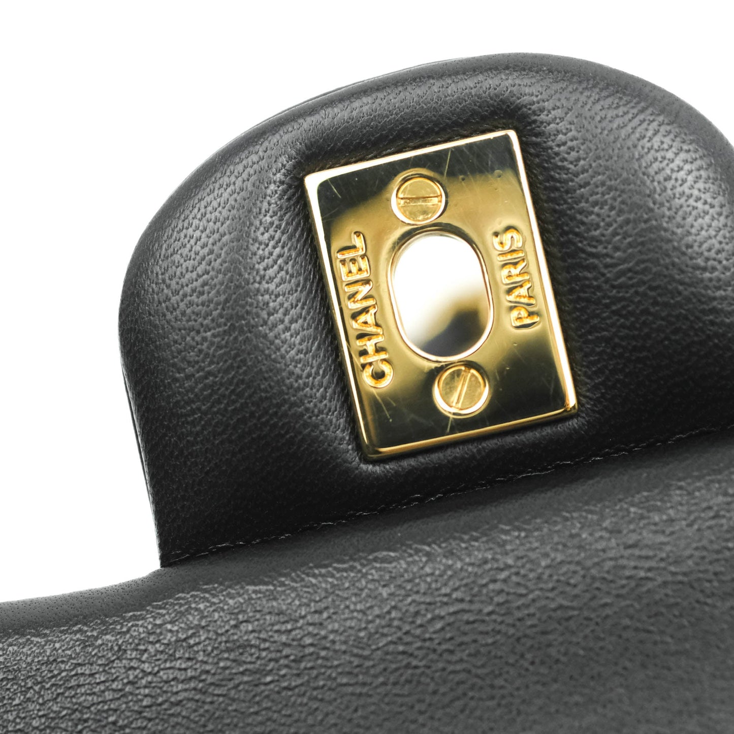 Chanel Classic M/L Flap Bag Black Lambskin Gold Hardware