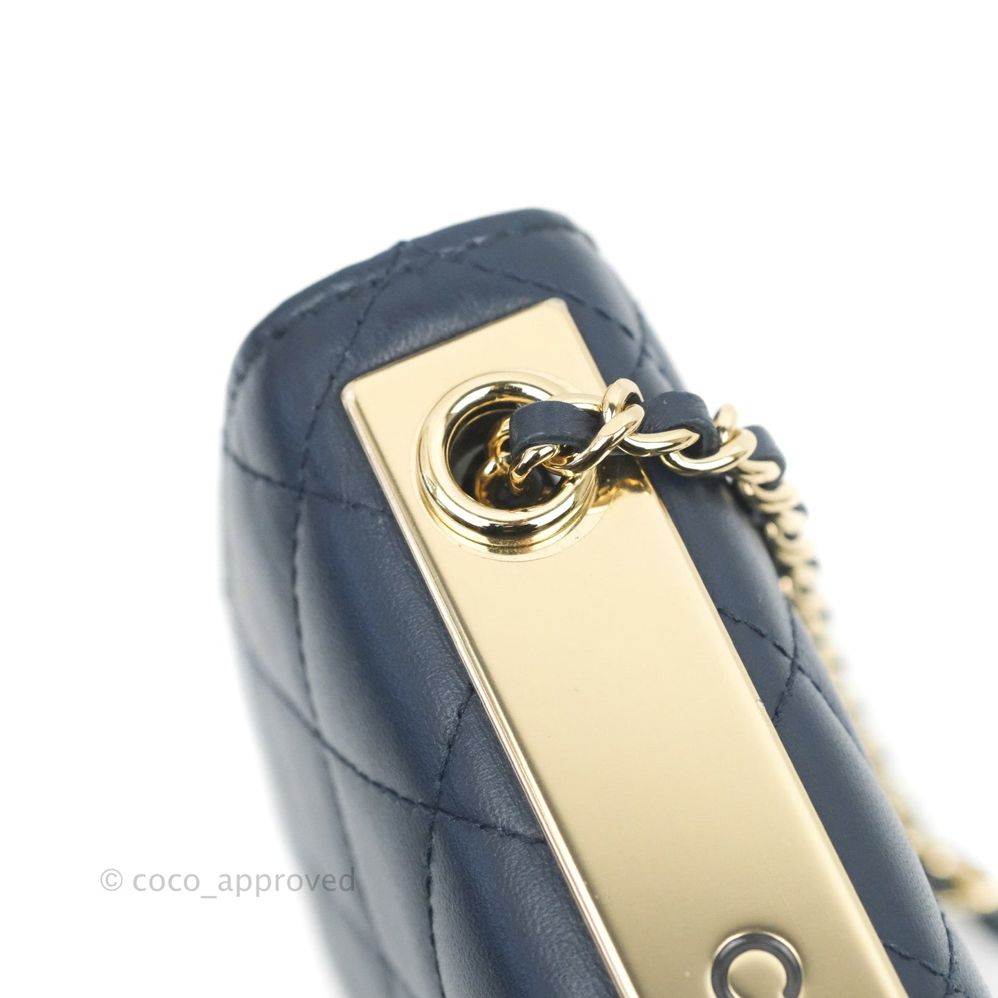Chanel Trendy CC WOC Wallet On Chain Navy Lambskin Gold Hardware