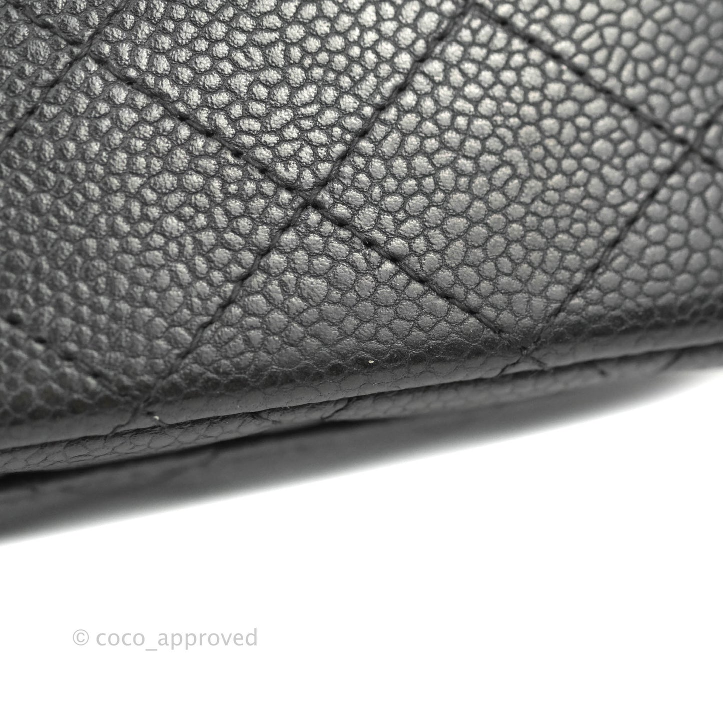 Chanel Quilted Mini Square Flap Bag Pearly Black Caviar Matte Gold Hardware