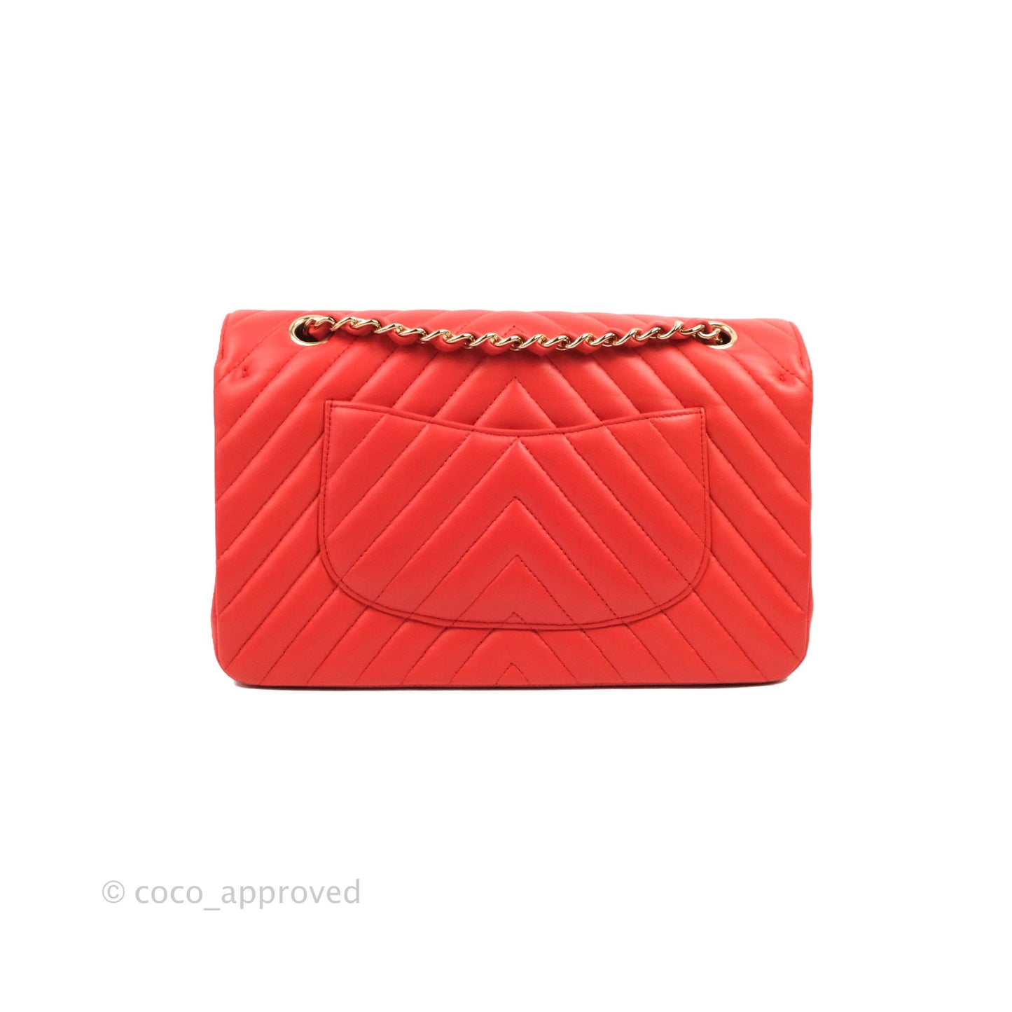 Chanel Classic M/L Medium Double Flap Brick Red Lambskin Gold Hardware