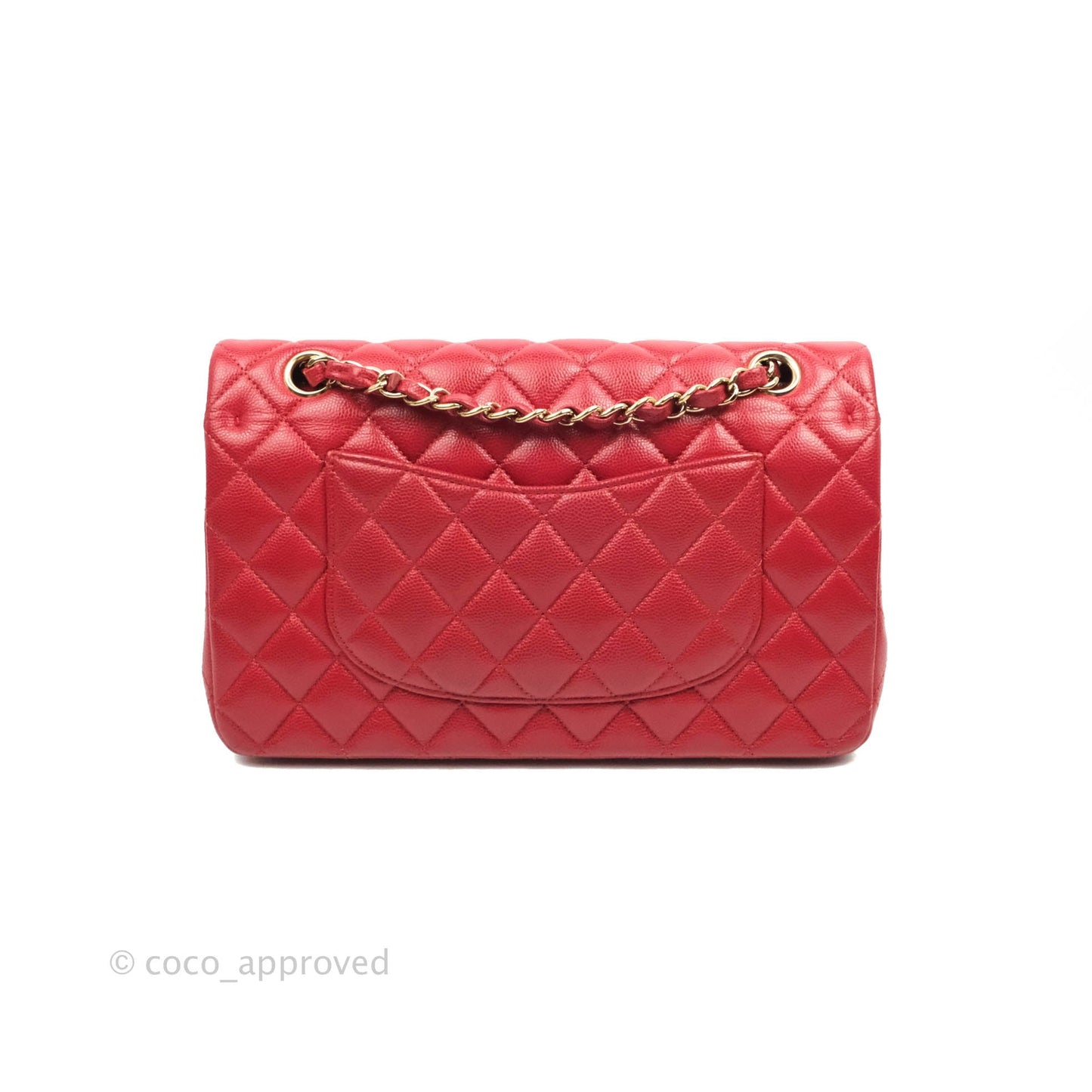 Chanel Classic M/L Medium Double Flap Red Caviar Gold Hardware