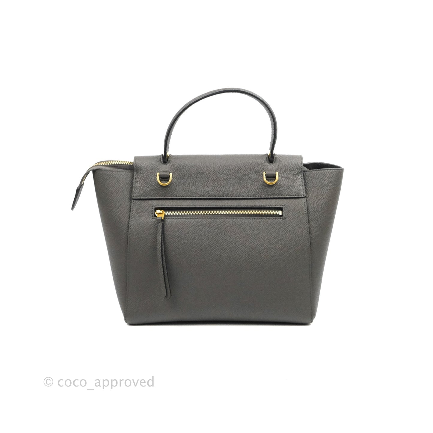 Celine Micro Belt Bag Grey Grained Calfskin Gold Hardware