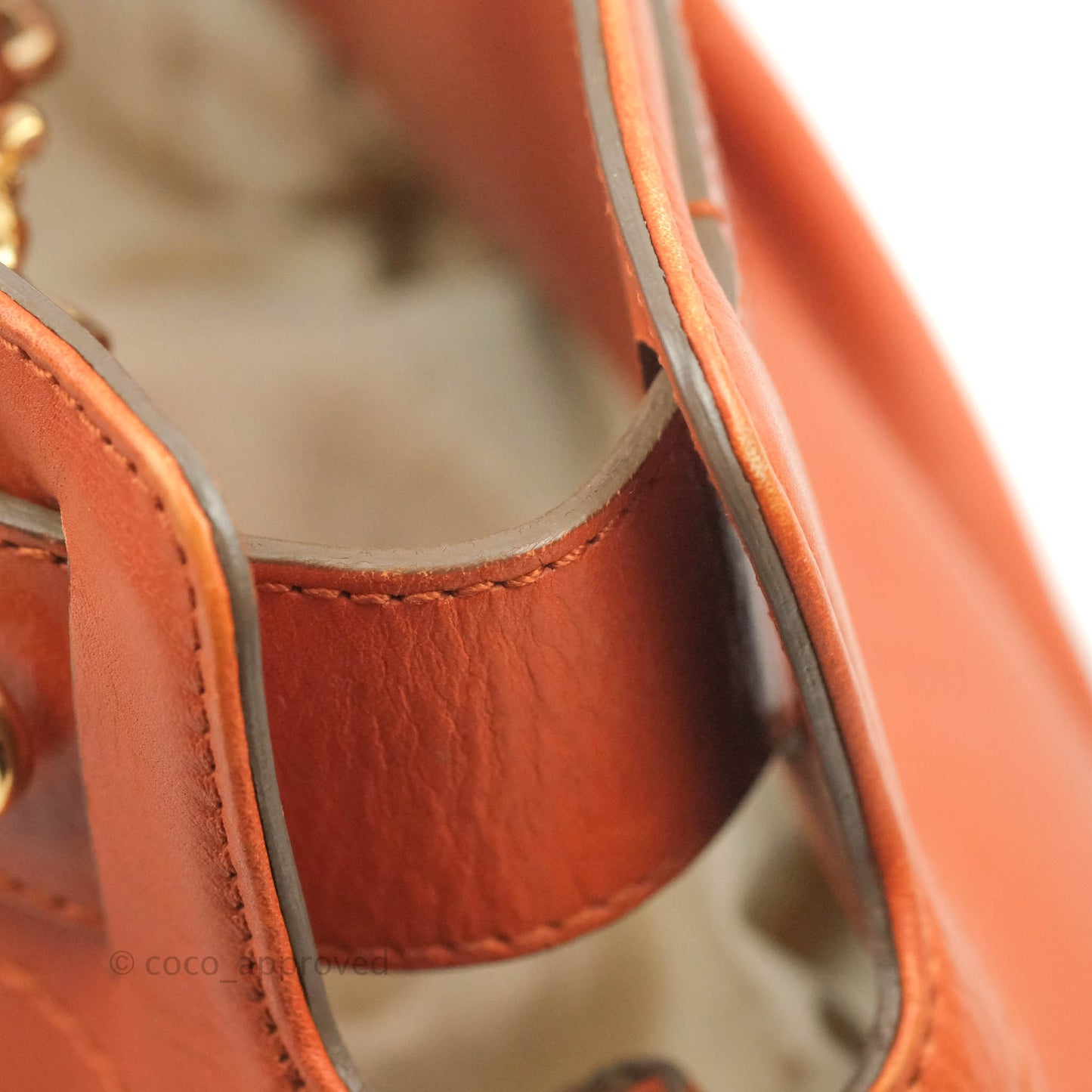 Salvatore Ferragamo Orange Top Handle Bag With Strap