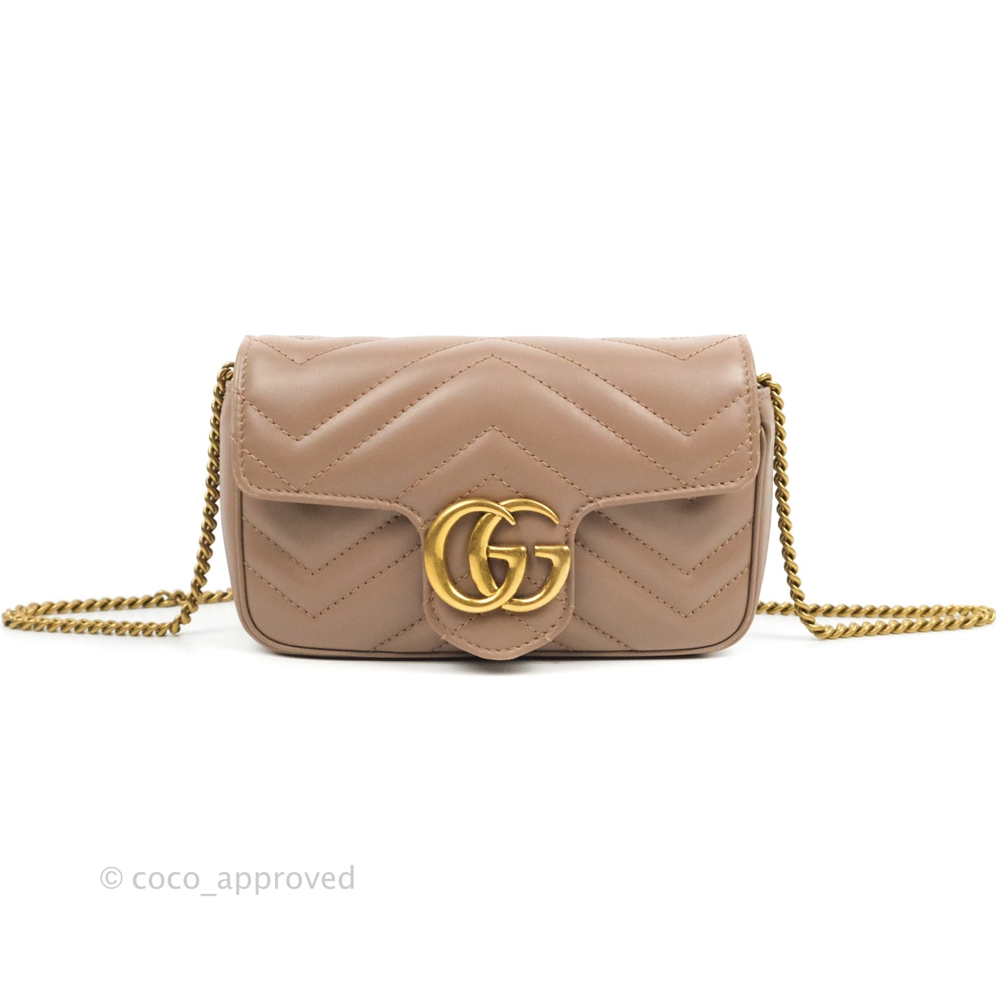 Gucci GG Marmont Matelassé Leather Super Mini Bag Dusty Pink