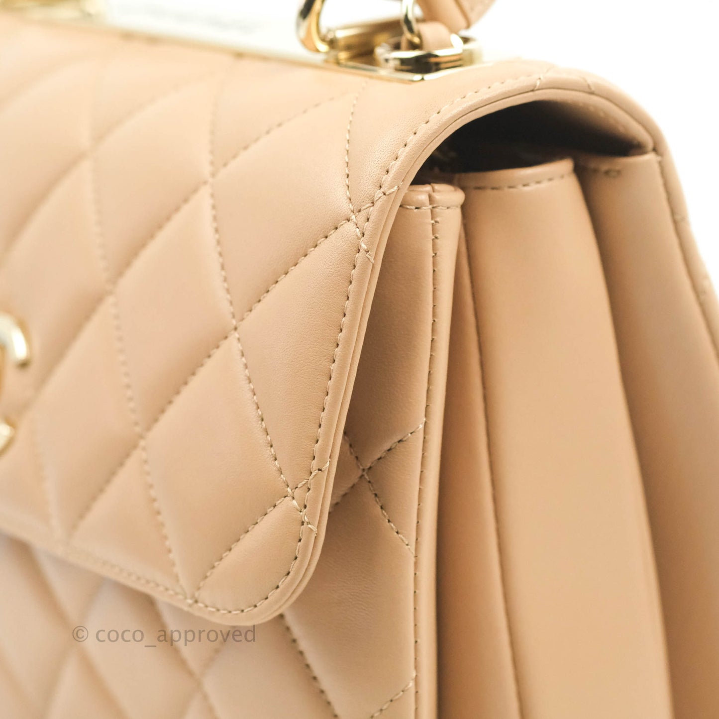 Chanel Trendy CC Small Beige Lambskin Gold Hardware 22S