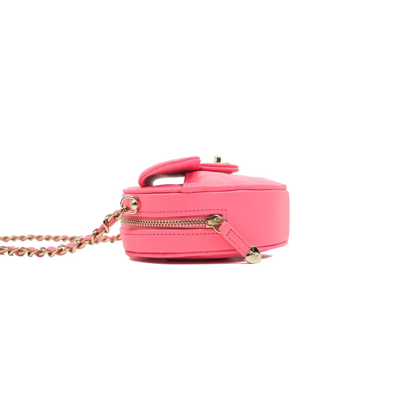 Chanel Small Heart Bag Pink Lambskin Gold Hardware 22S
