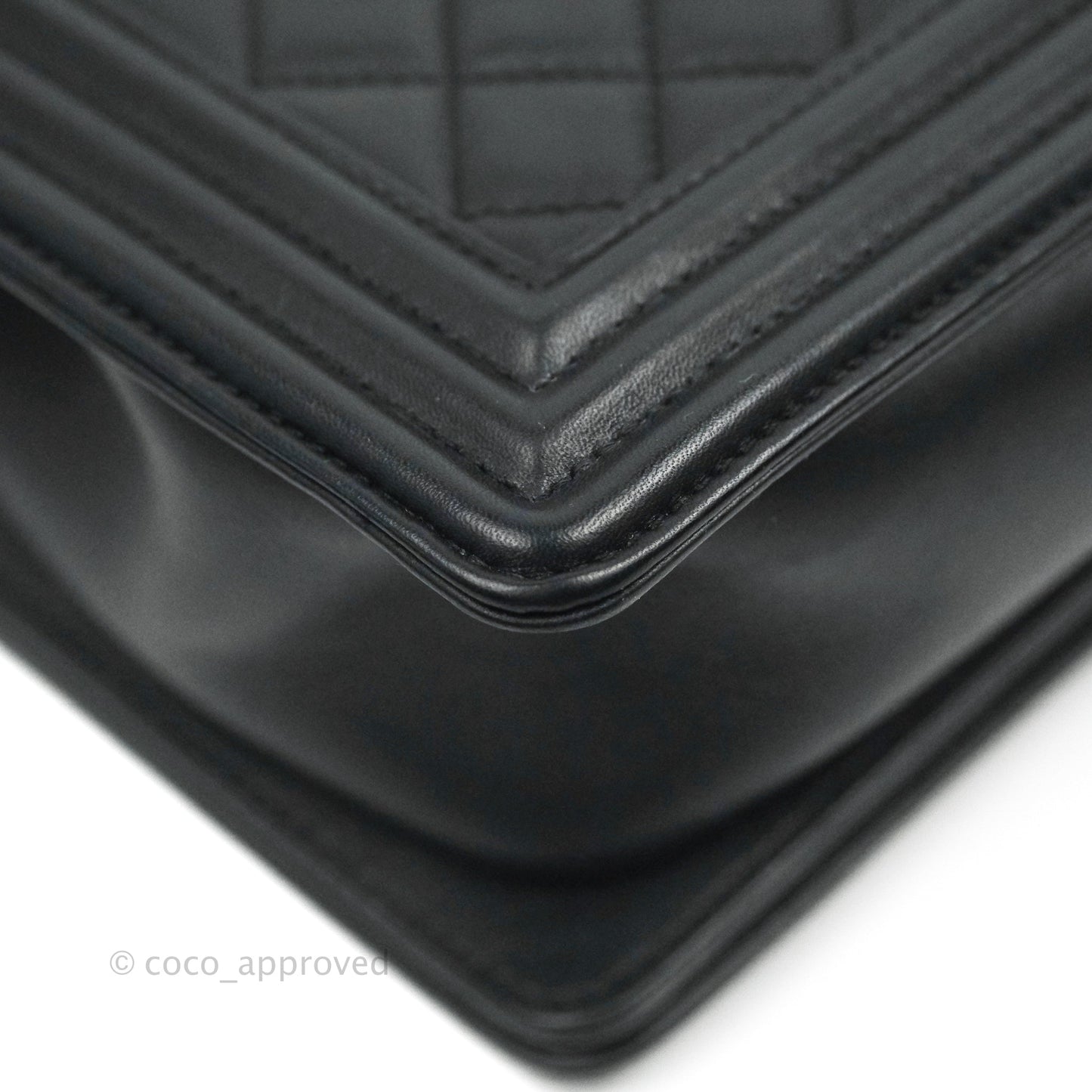 Chanel Quilted Medium Boy Black Lambskin Gold Hardware