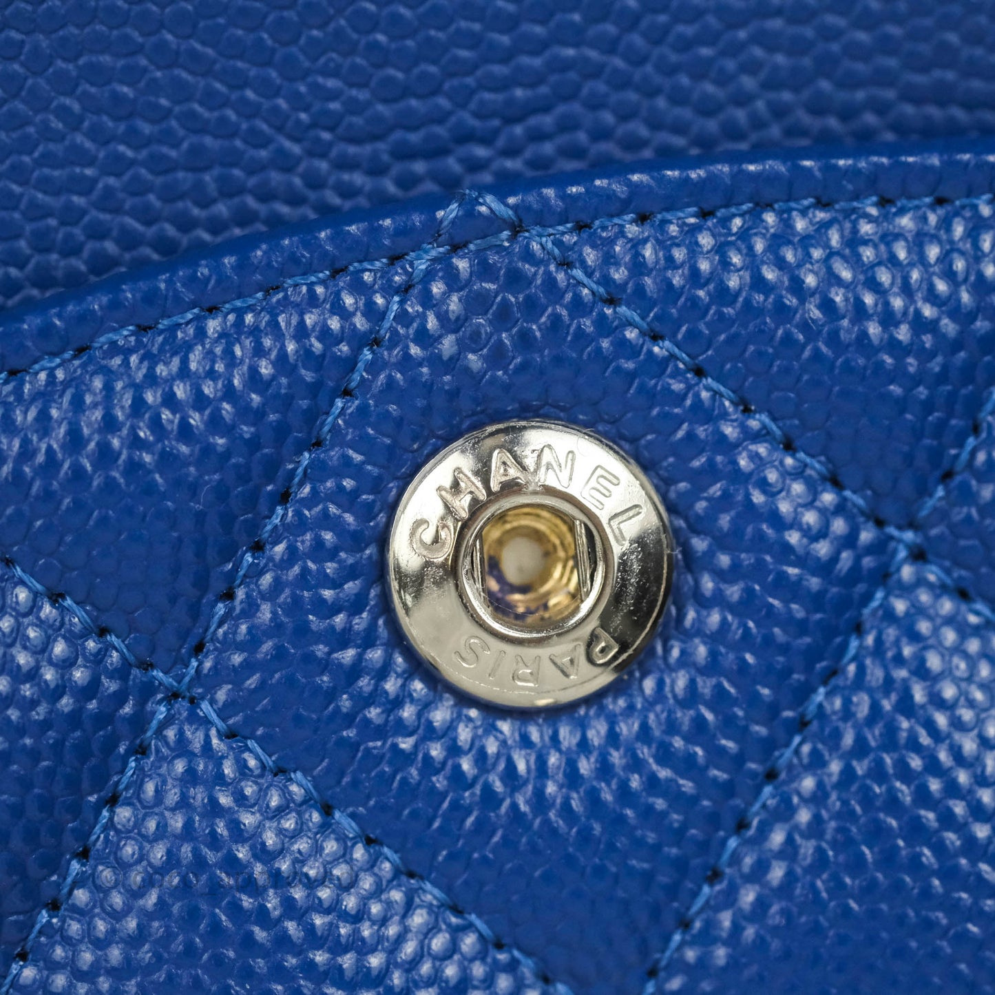 Chanel Small Classic Quilted Flap Blue Caviar Silver Hardware