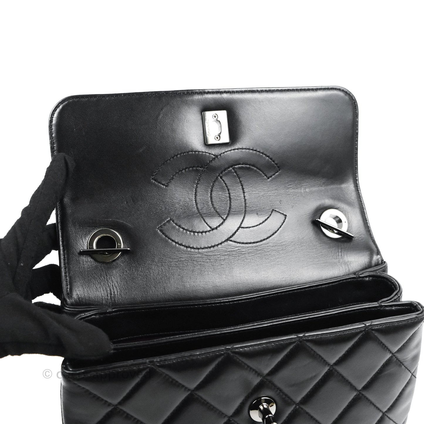 Chanel Trendy CC Small Black Lambskin Dark Silver Hardware