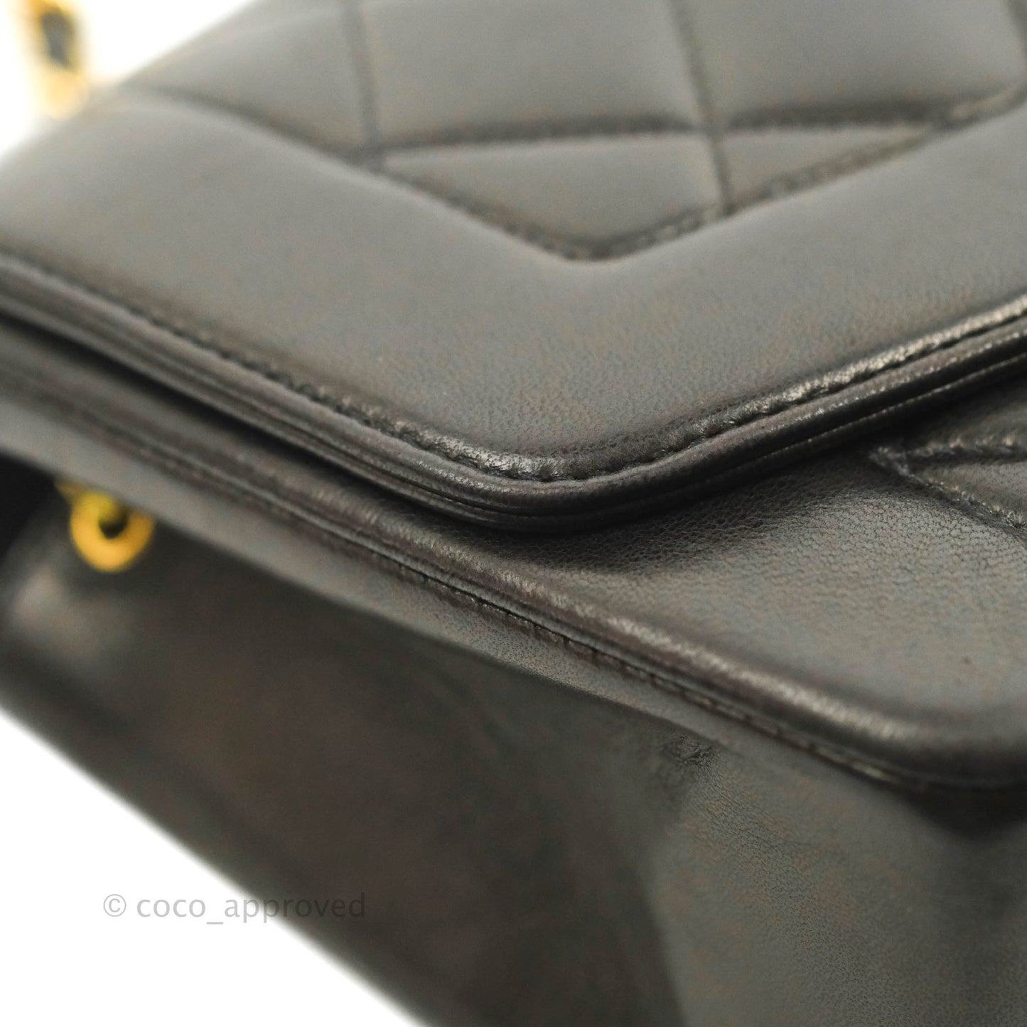 Chanel Vintage Small Quilted Classic Diana Flap Bag Black Lambskin 24K Gold Hardware