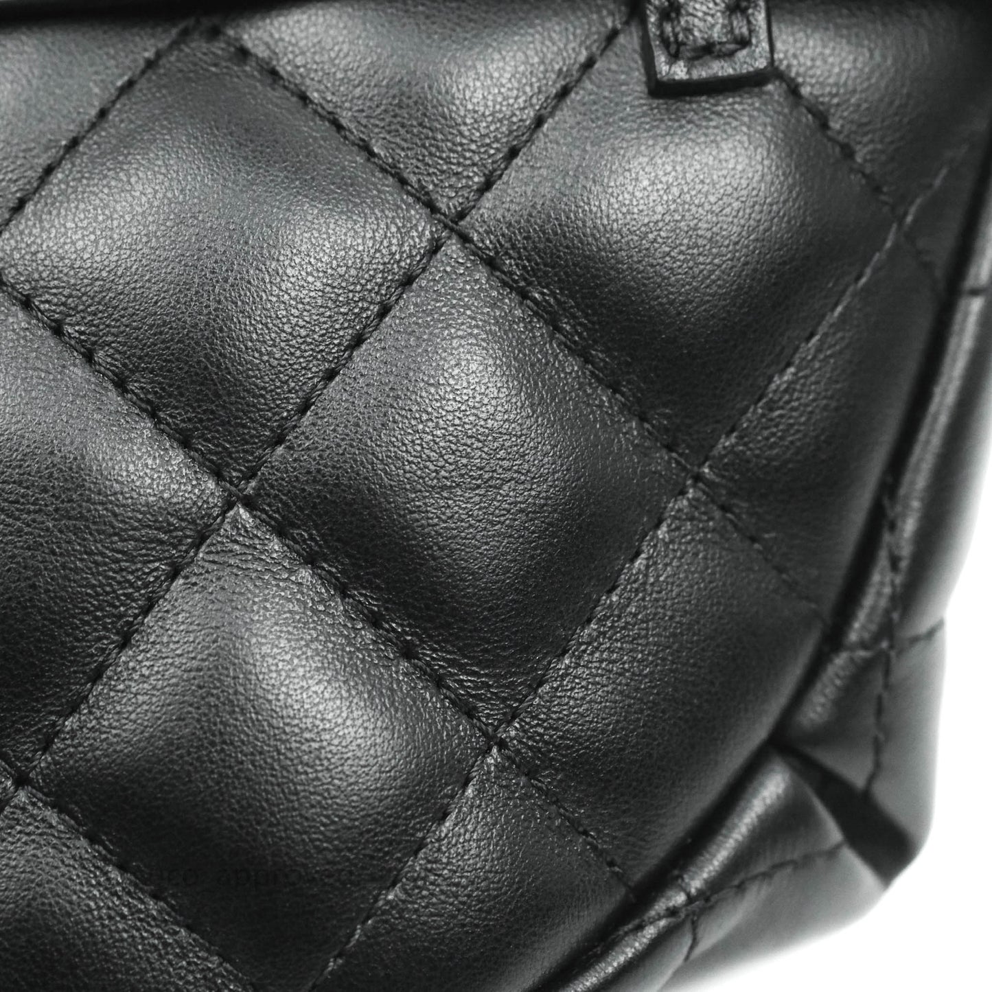 Chanel Quilted Belt Bum Bag Black Calfskin Silver Hardware (Uniform)