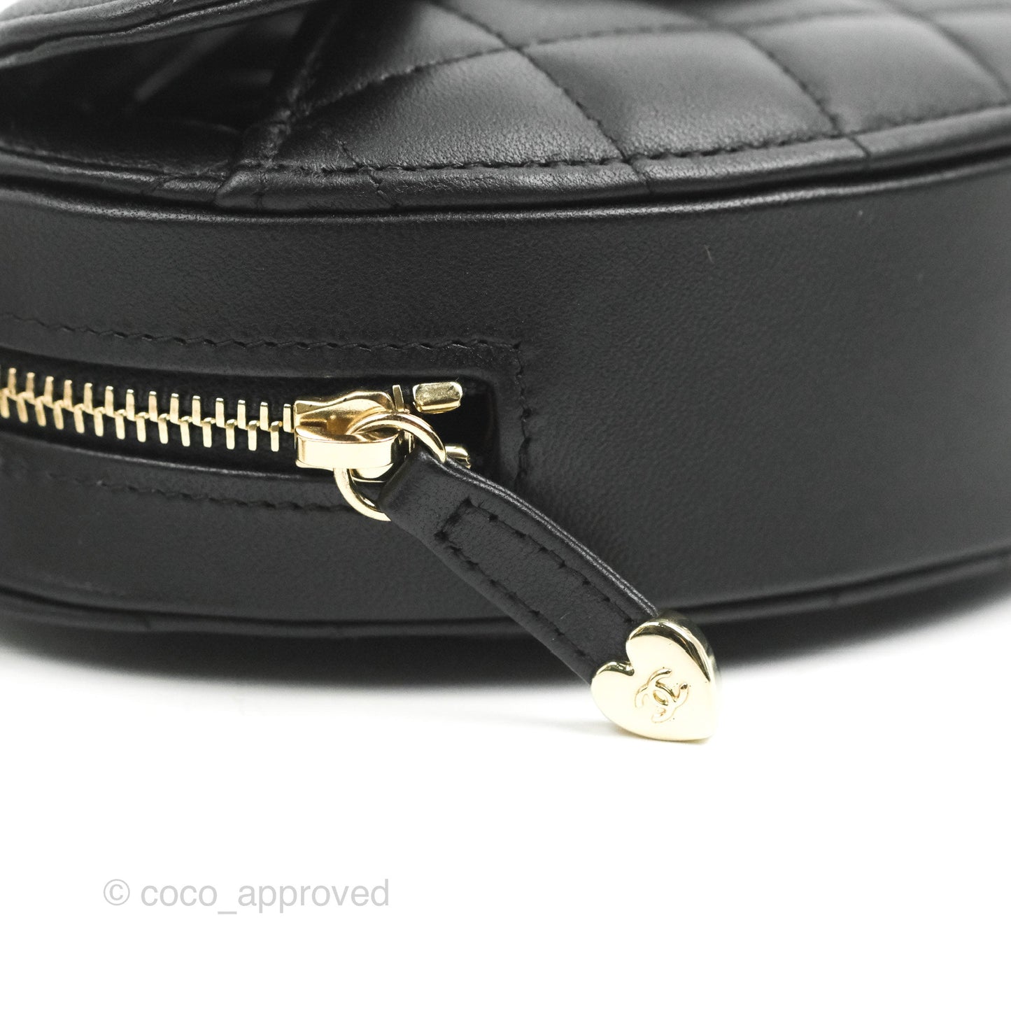 Chanel Small Heart Bag Black Lambskin Gold Hardware 22S