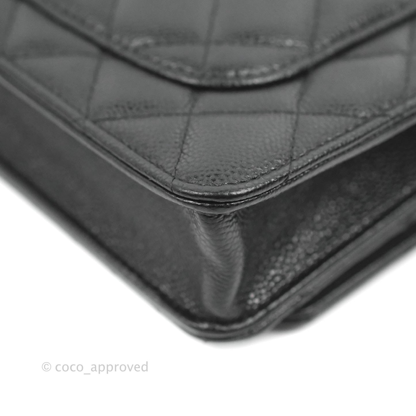 Chanel Quilted Wallet on Chain WOC CC Coco Chain Black Caviar Gold Hardware