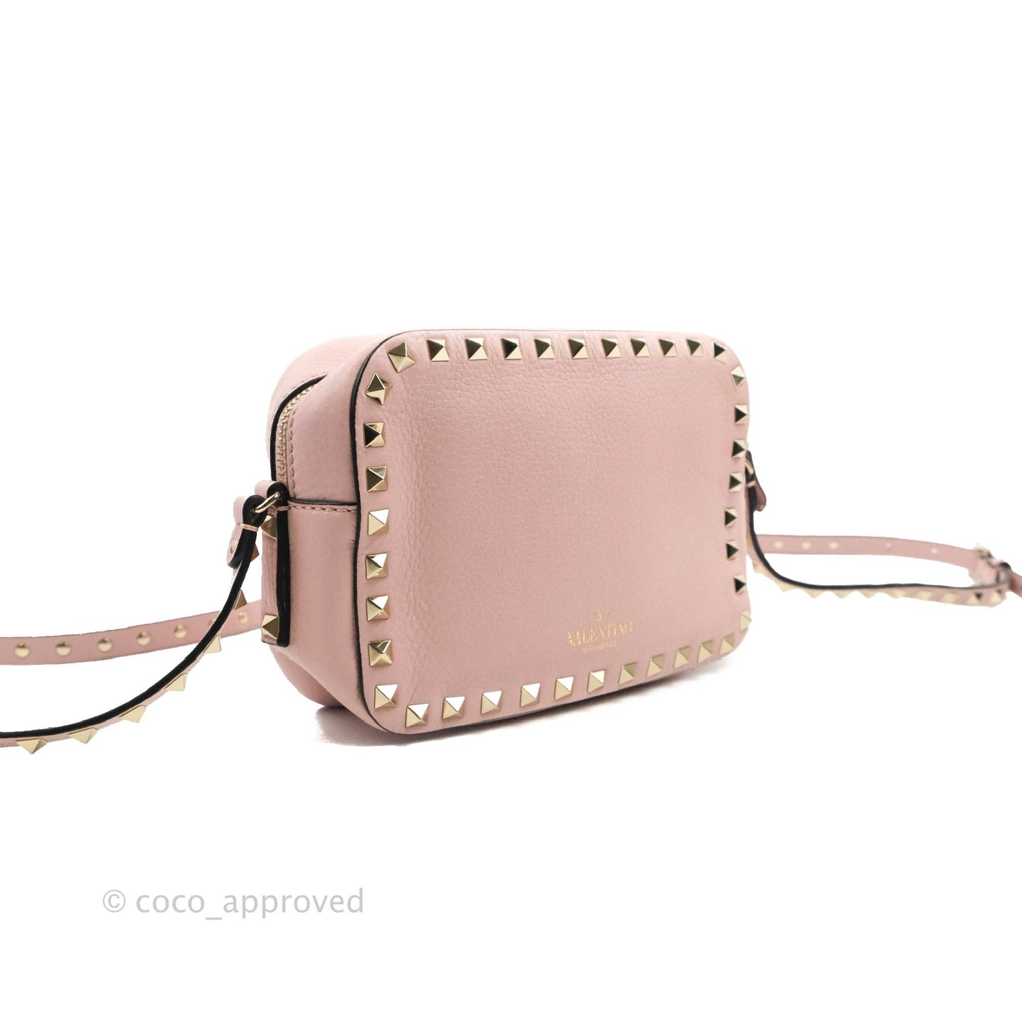 Valentino Garavani Small Rockstud Crossbody Bag Poudre Grainy Calfskin