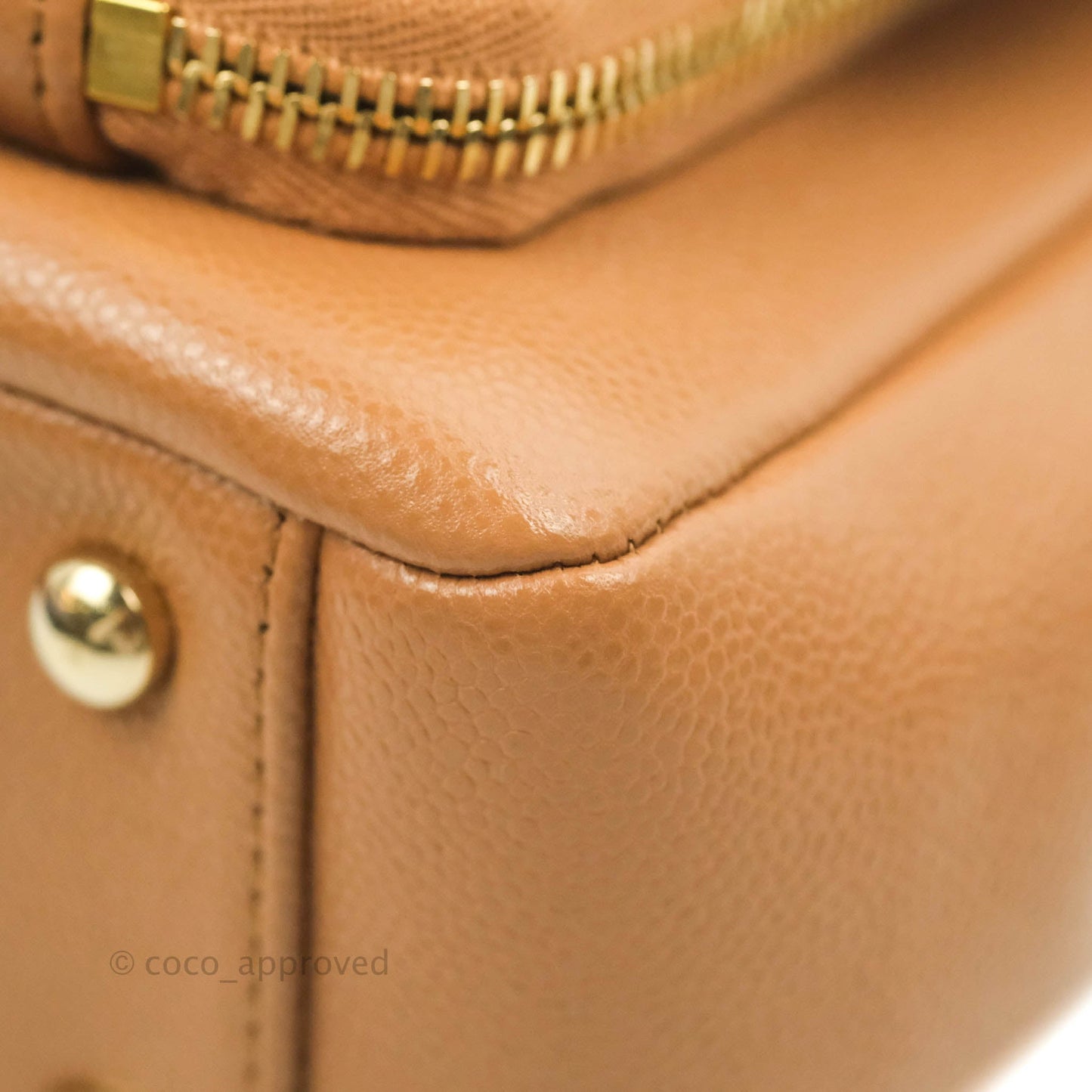 Chanel Quilted Medium Business Affinity Flap Caramel Caviar Gold Hardware 21P