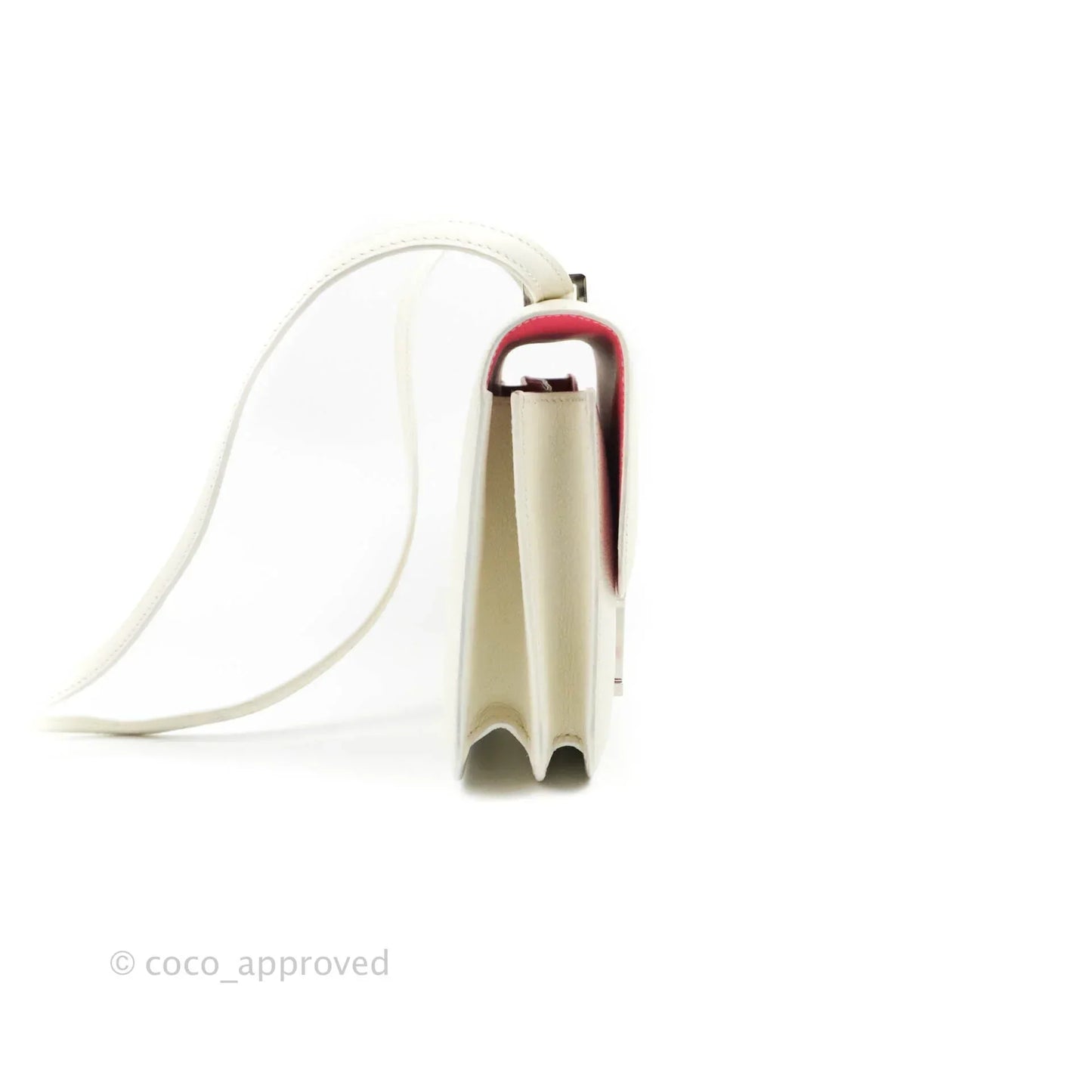 Hermès Constance HSS Mini 18cm White Evercolor Palladium Hardware