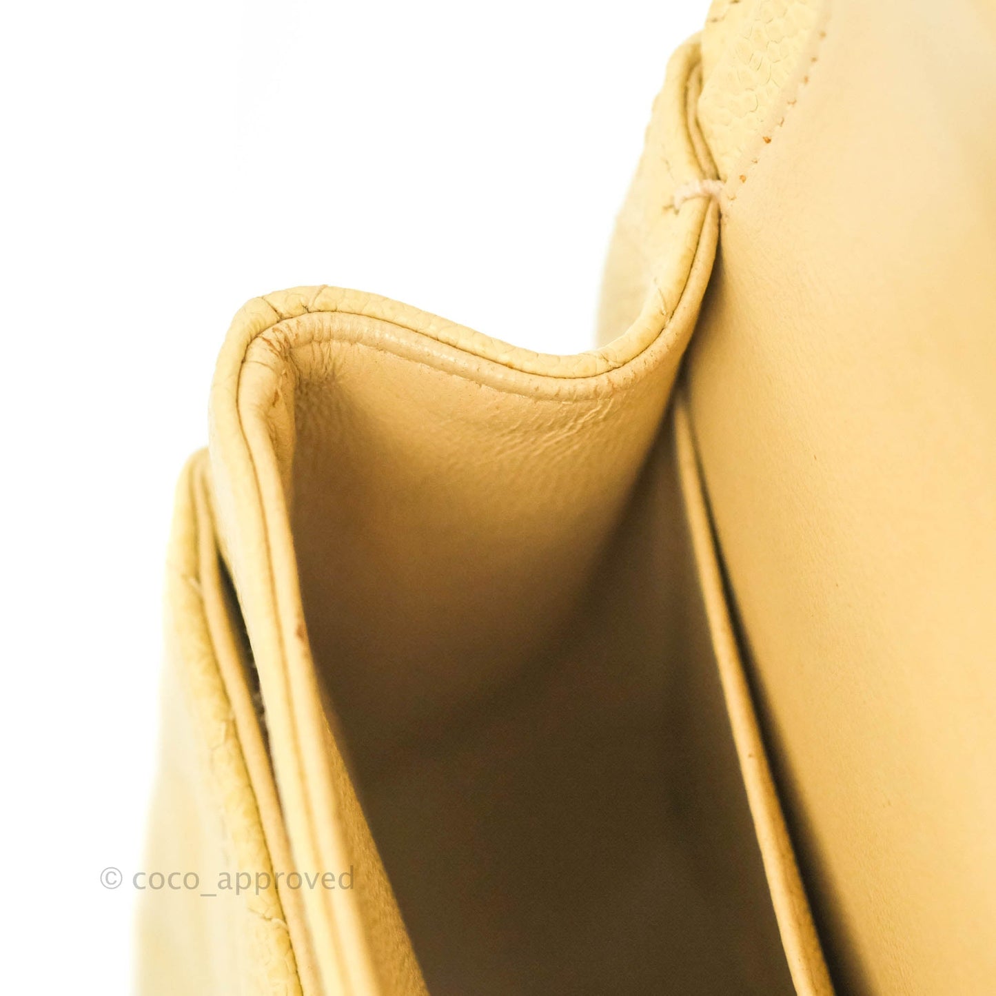 Chanel Vintage Classic M/L Medium Double Flap Bag Beige Caviar 24K Gold Hardware