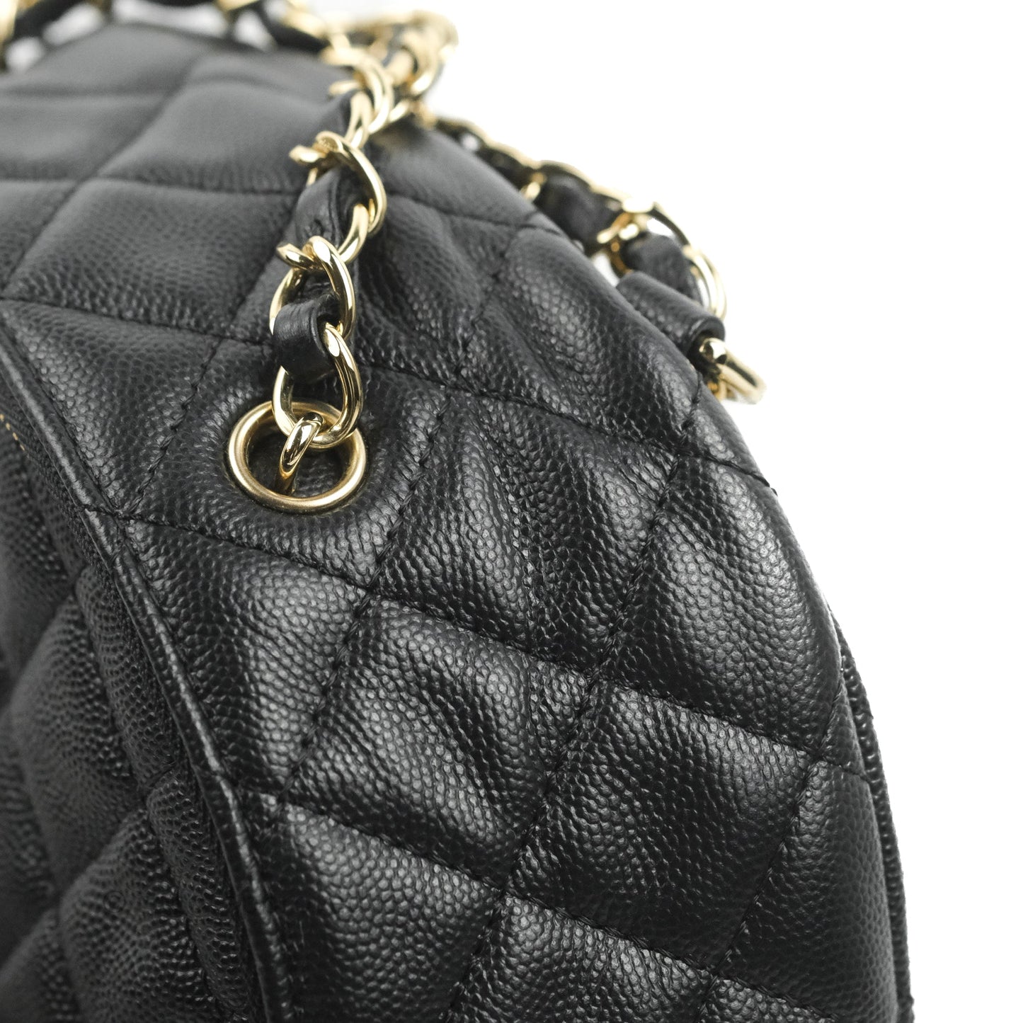 Chanel Quilted Large CC Day Backpack Black Caviar Gold Hardware