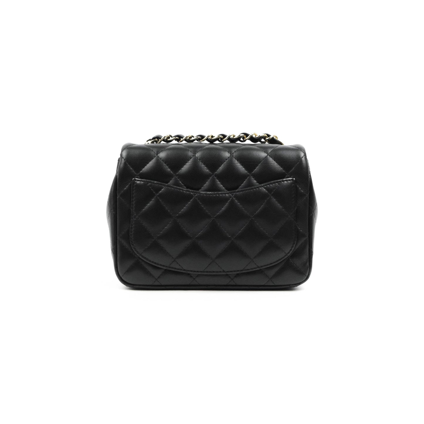 Chanel Mini Square Black Lambskin Gold Hardware