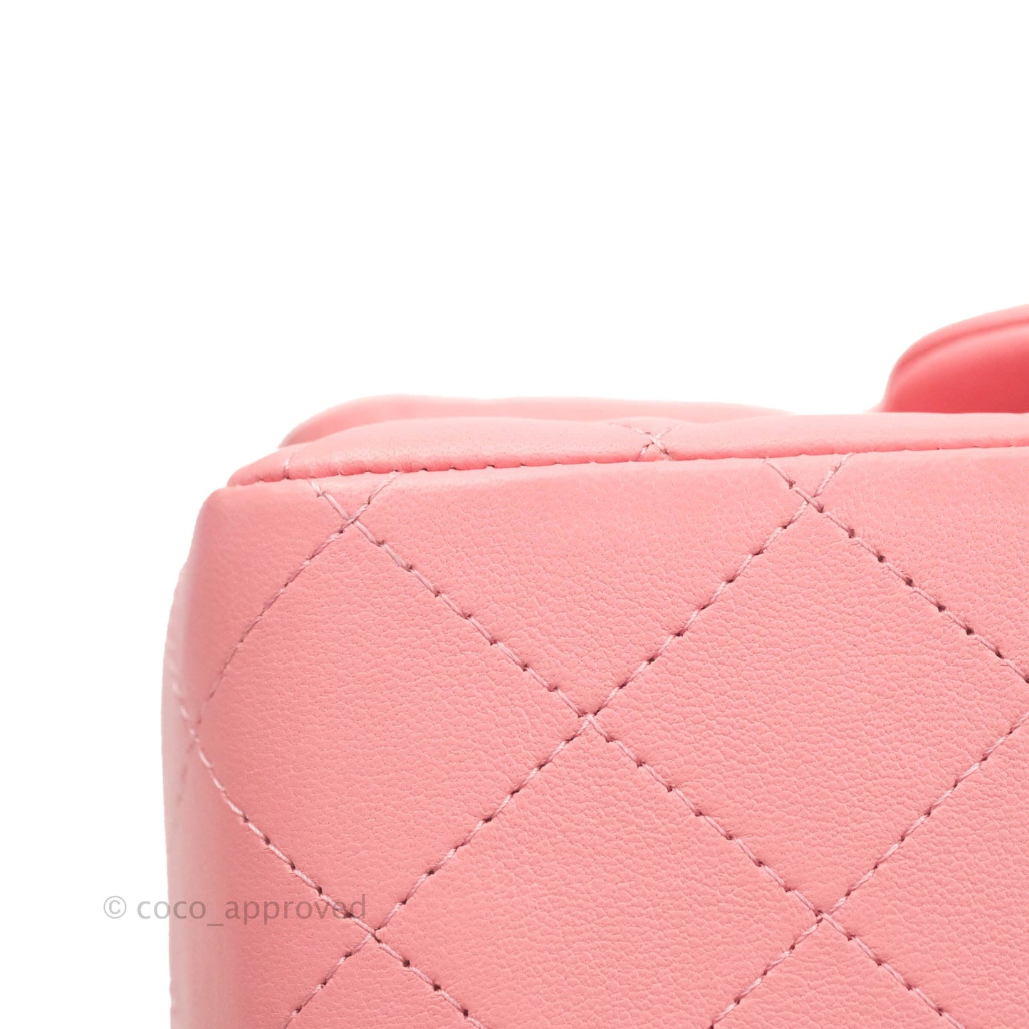 Chanel Mini Square Pink Lambskin Aged Gold Hardware