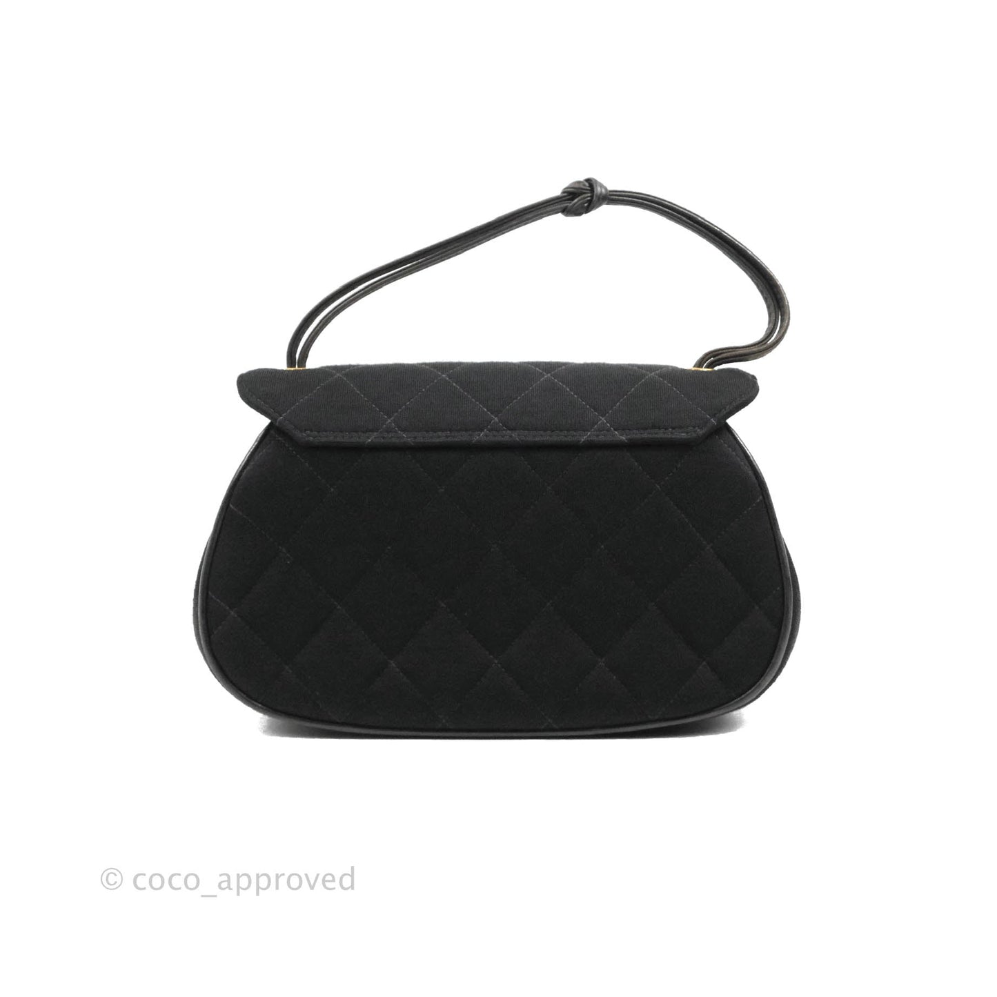 Chanel Vintage Small Quilted Jersey Mademoiselle Top Handle Flap Bag Black