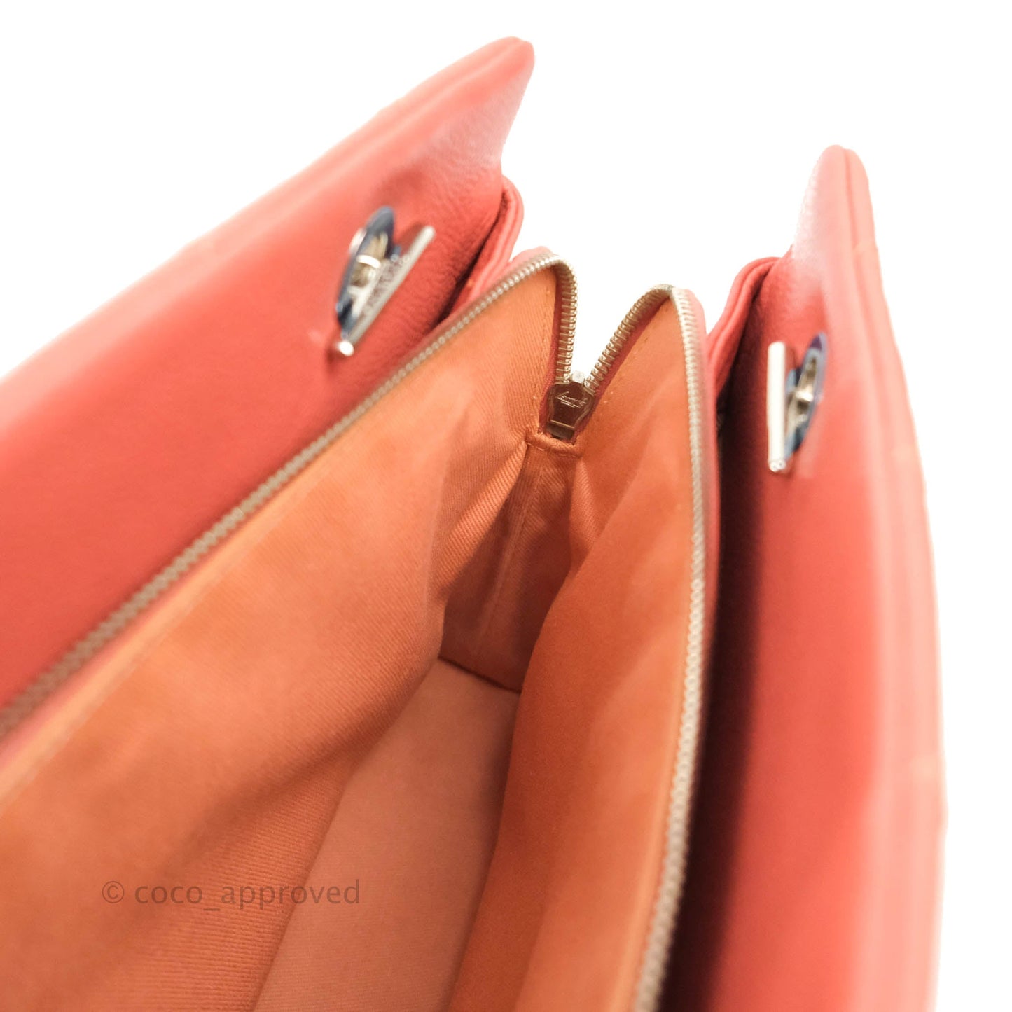Chanel Quilted Caviar Leather Timeless CC Soft Shopping Tote Bag Coral Pink