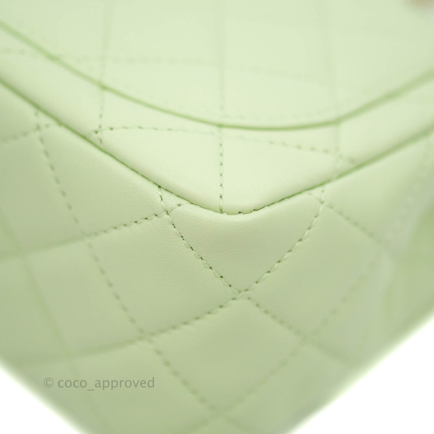 Chanel Pearl Crush Mini Square Quilted Avocado Green Lambskin Aged Gold Hardware