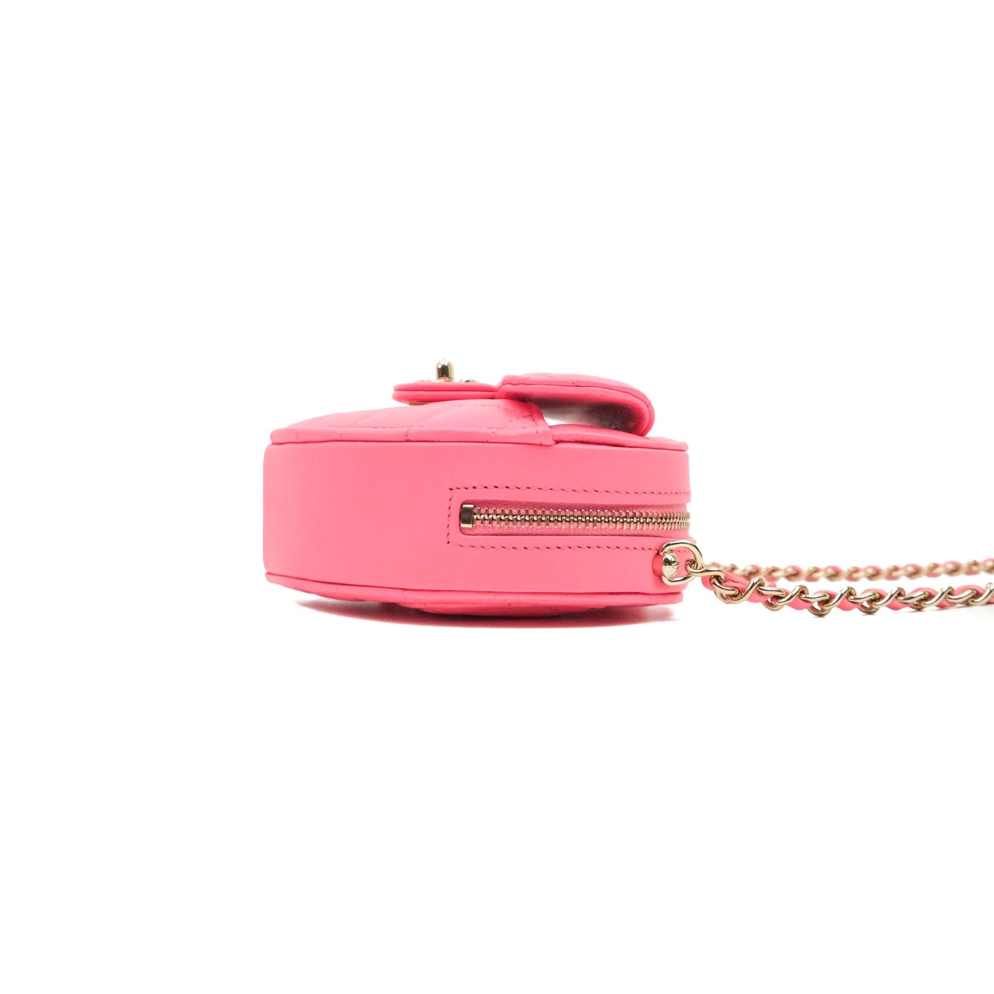 Chanel Small Heart Bag Pink Lambskin Gold Hardware 22S