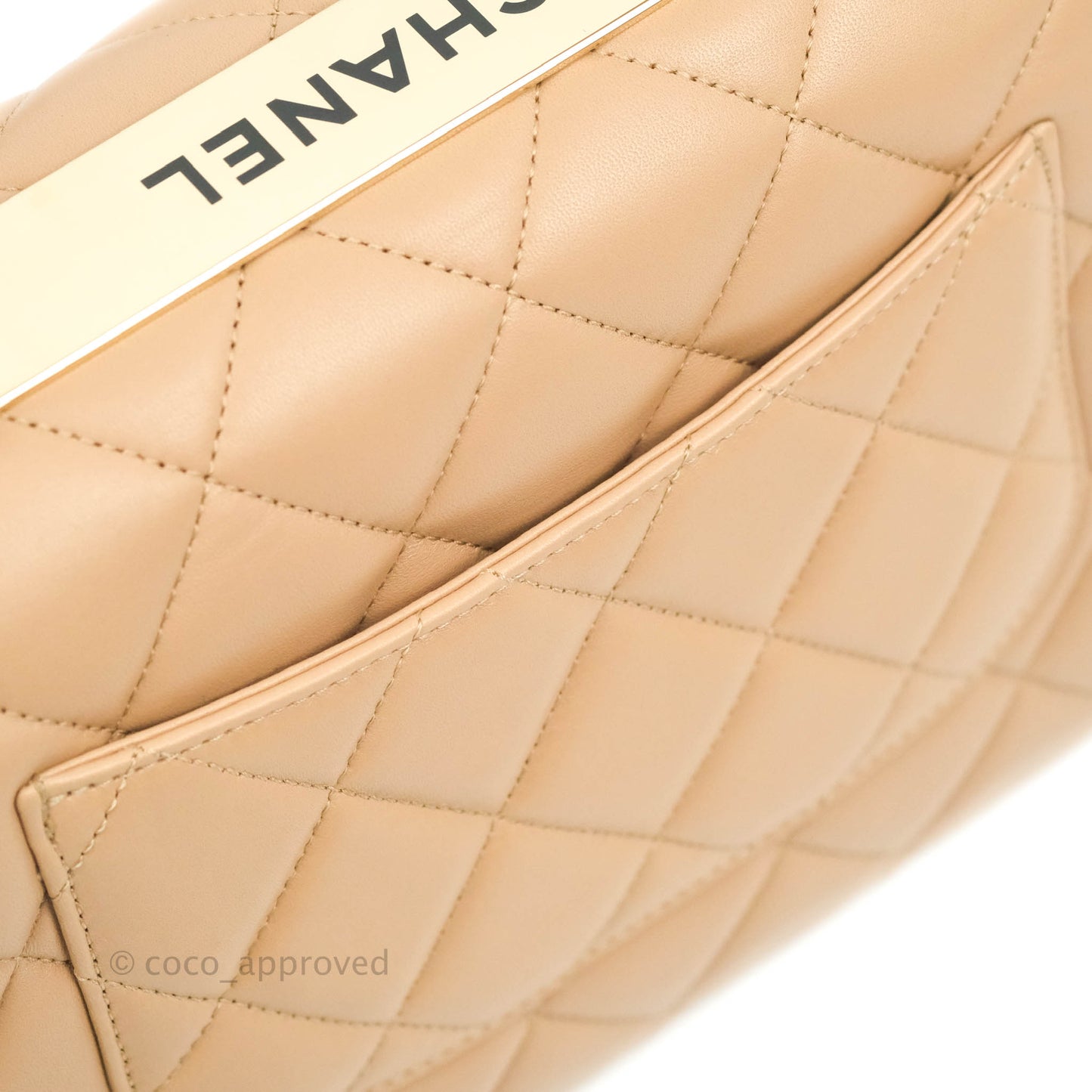 Chanel Trendy CC Small Beige Lambskin Gold Hardware 22S