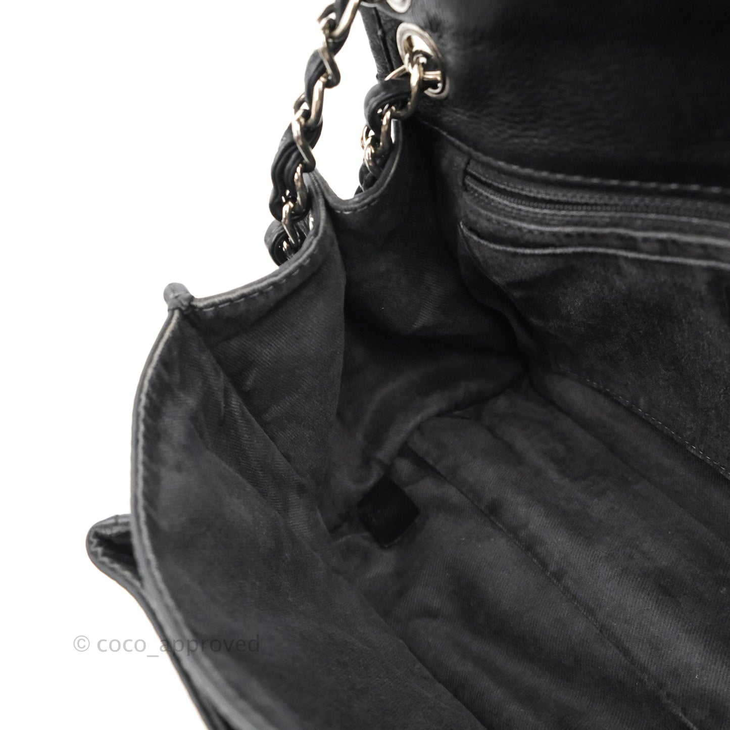 Chanel Flap Bag Black Calfskin Silver Hardware