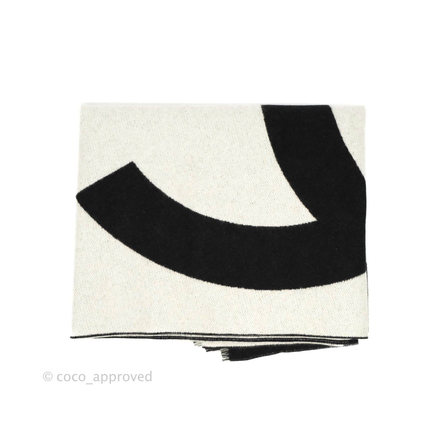 Chanel CC Black/White Cashmere Stole 21K
