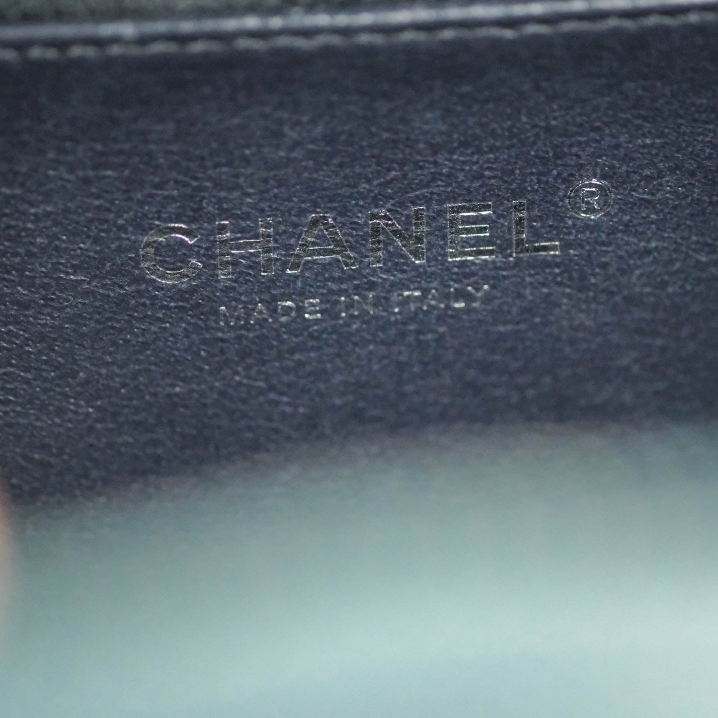 Chanel Quilted Medium CC Filigree Vanity Case Iridescent Dark Turquoise Caviar Rainbow Hardware
