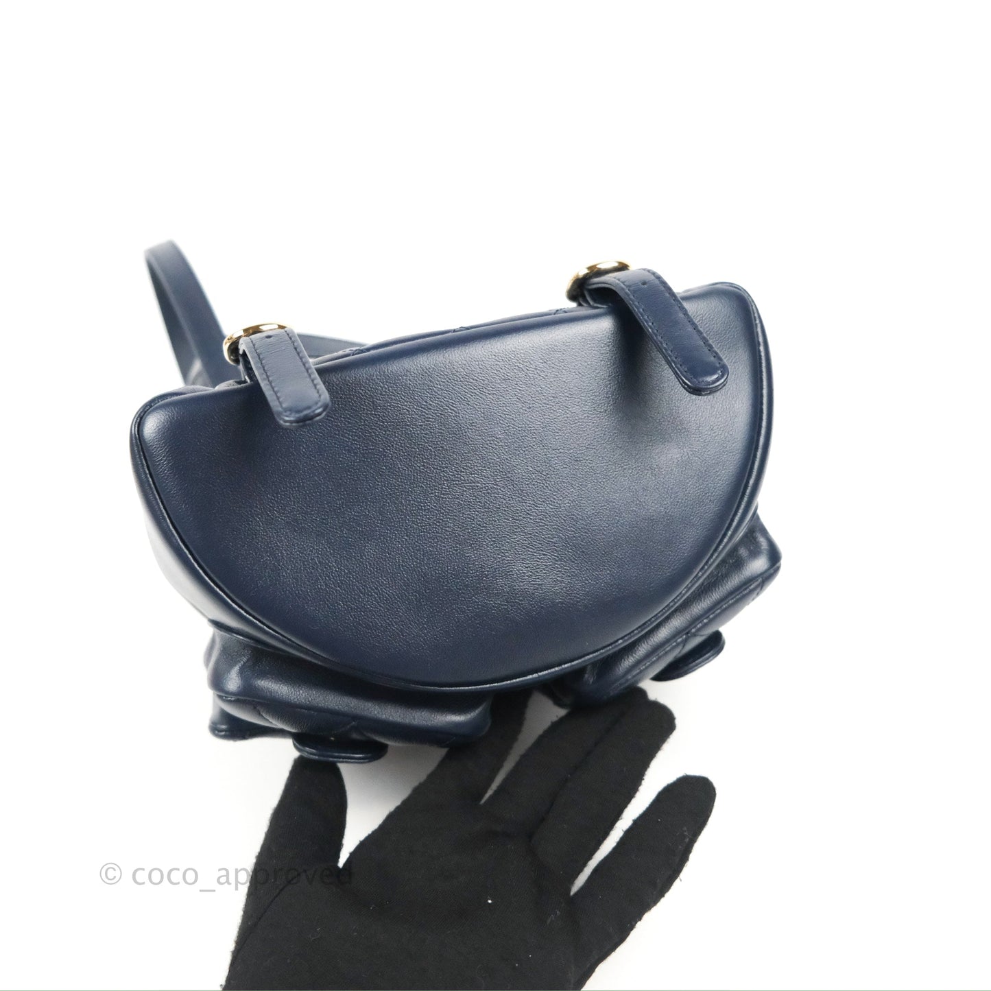 Chanel Duma Backpack Medium Navy Calfskin Gold Hardware 23P