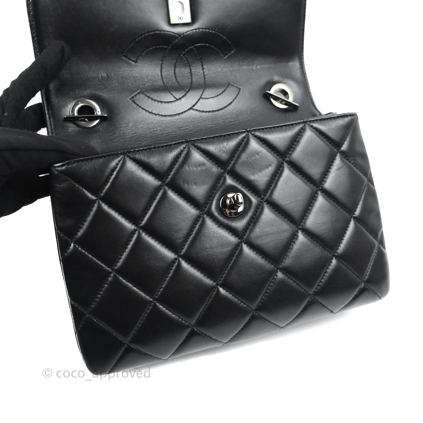 Chanel Trendy CC Small Black Lambskin Dark Silver Hardware