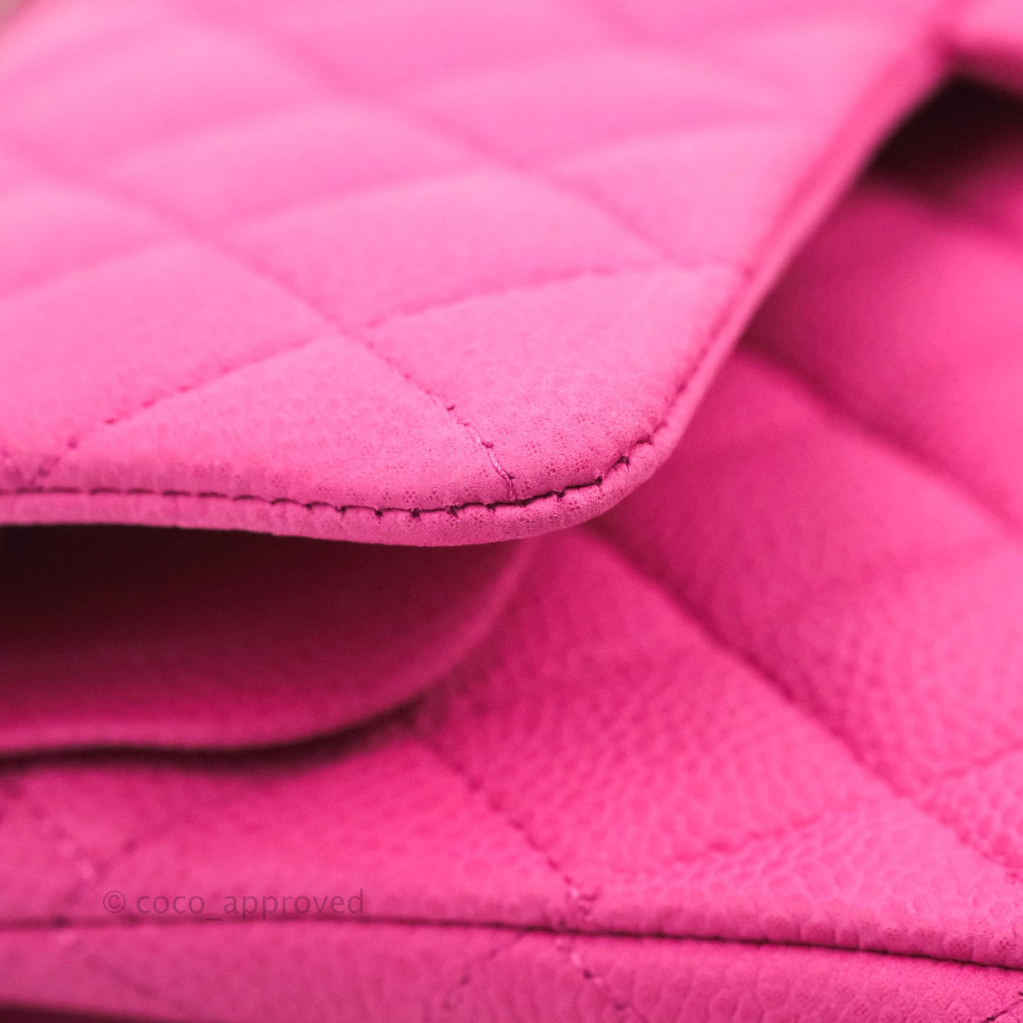 Chanel Classic M/L Medium Flap Quilted Pink Matte Caviar Silver Hardware