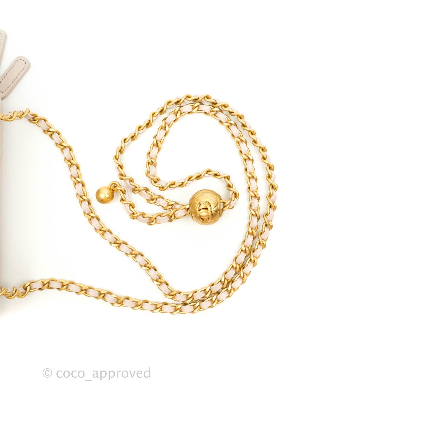 Chanel Vanity with Pearl Crush Chain Pale Lilac Pink Lambskin Aged Gold Hardware