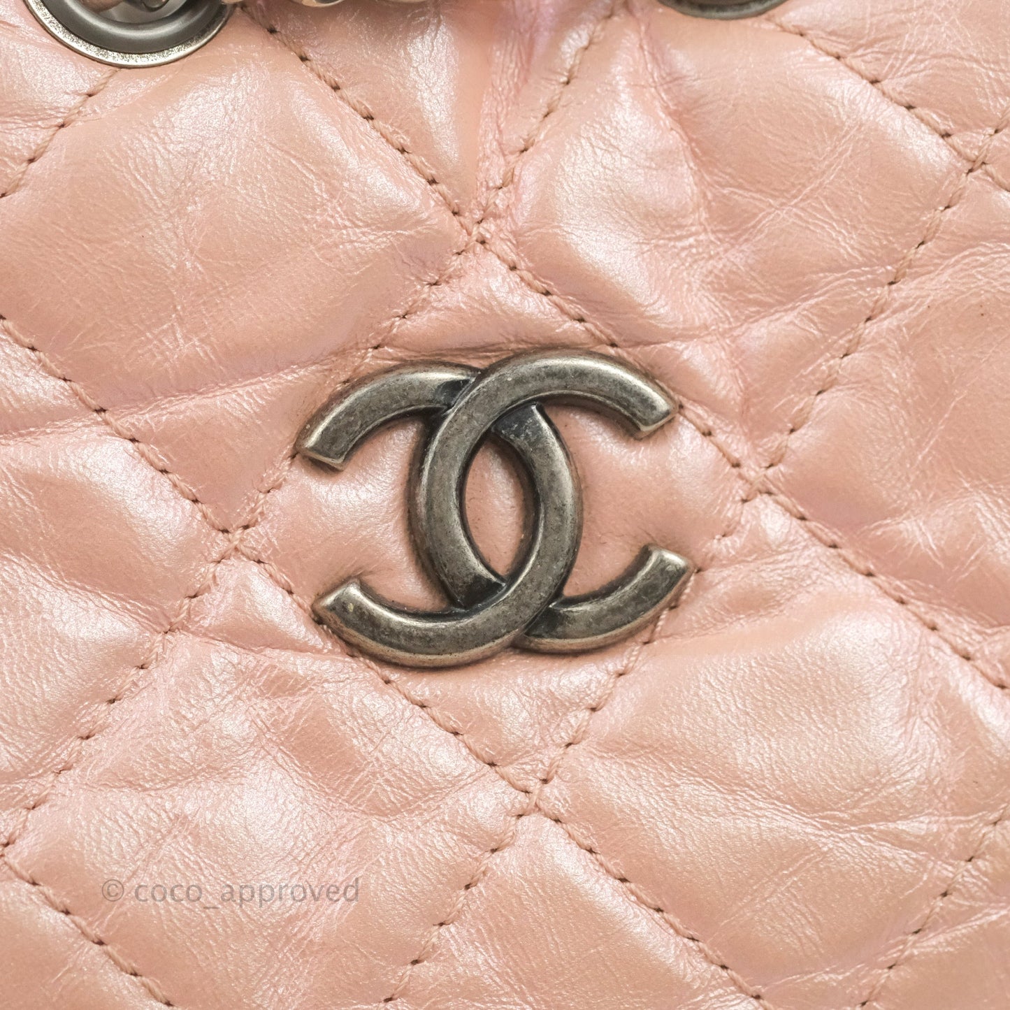 Chanel Small Gabrielle Backpack Iridescent Pink Aged Calfskin