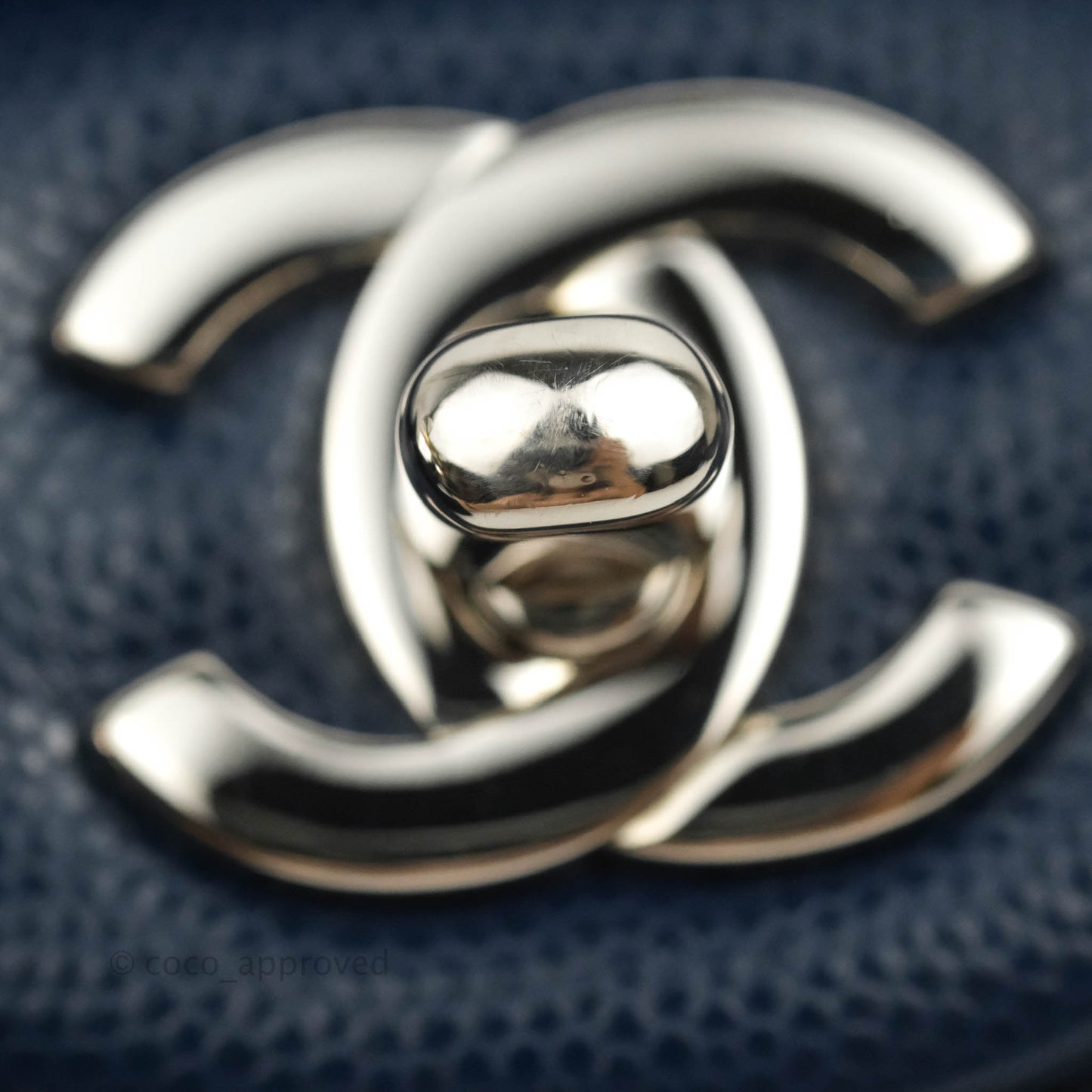 Chanel Quilted Mini Rectangular Flap Blue Caviar Silver Hardware 17B