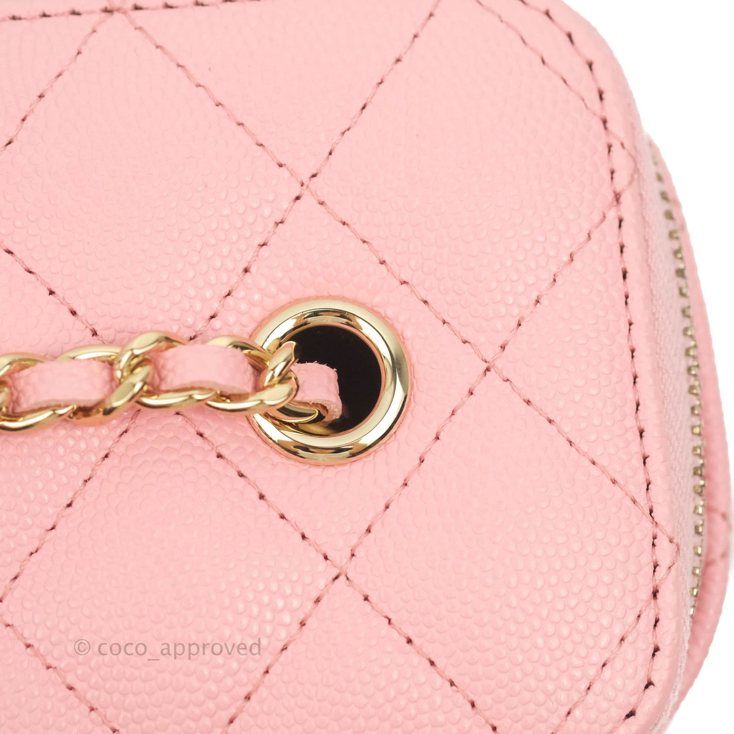 Chanel Classic Vanity with Chain Pink Caviar Gold Hardware