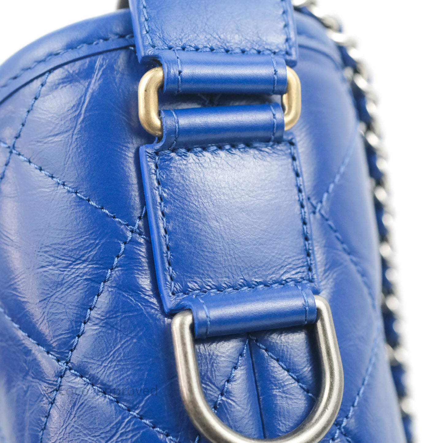 Chanel Quilted Small Gabrielle Logo Hobo Blue Aged Calfskin