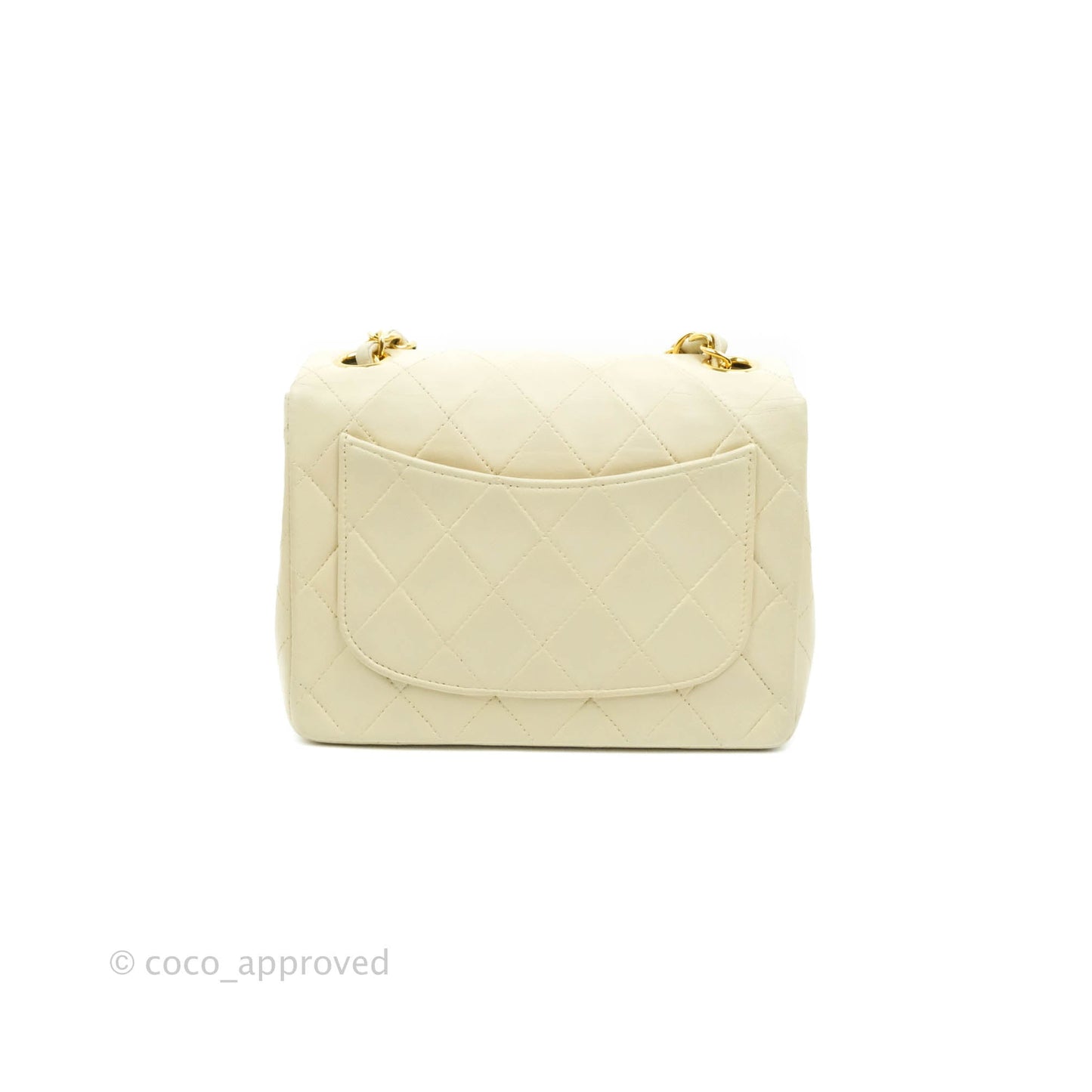 Chanel Vintage Mini Square Beige Lambskin 24K Gold Hardware