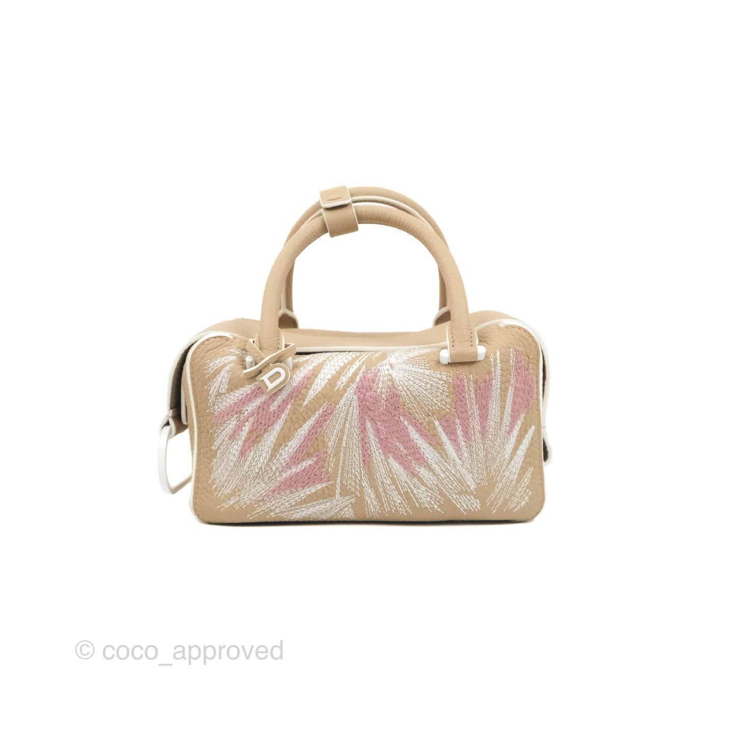 Delvaux Cool Box Mini Taurillon Soft Grained Calfskin Sand Broderies