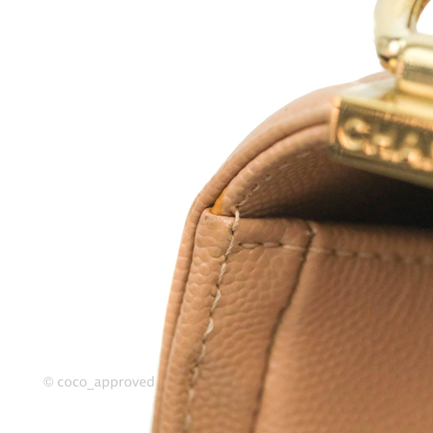 Chanel Small Chevron Boy Dark Beige Caviar Gold Hardware