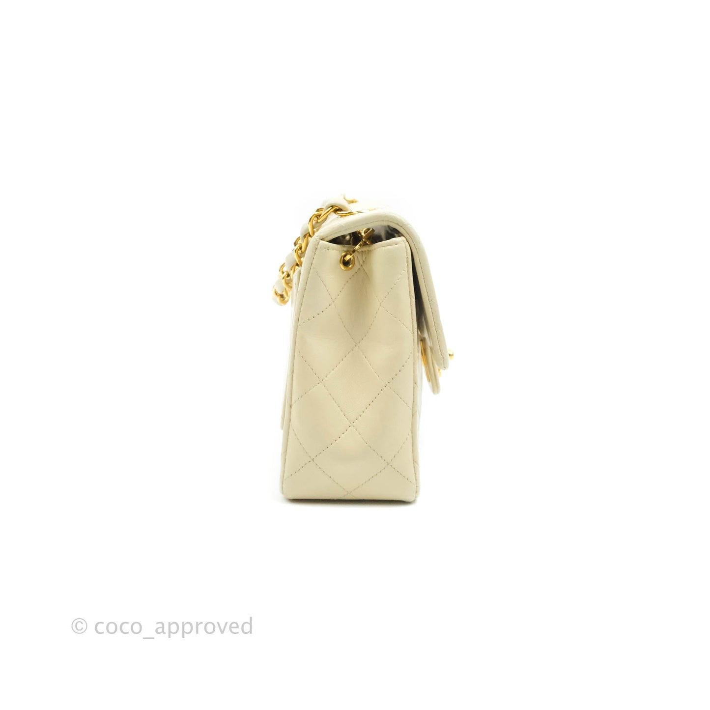 Chanel Vintage Mini Square Beige Lambskin 24K Gold Hardware