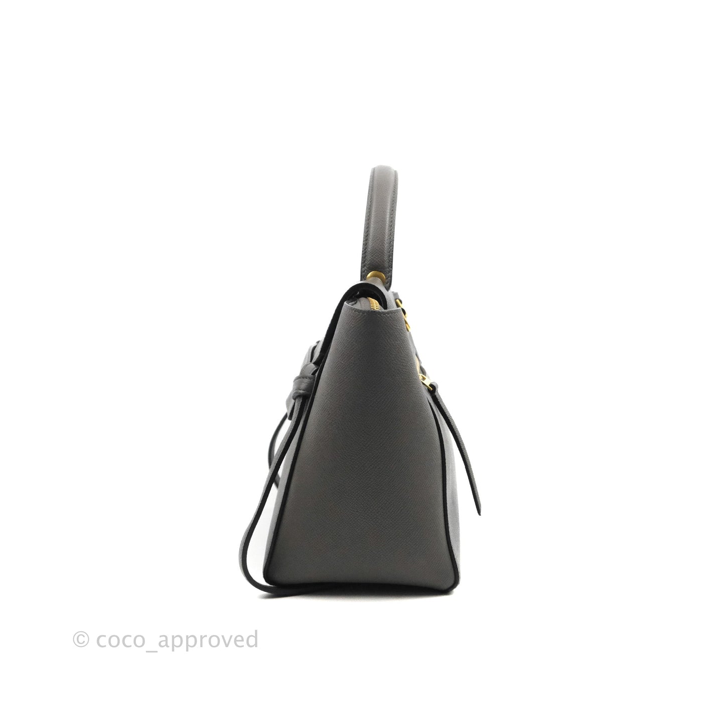 Celine Micro Belt Bag Grey Grained Calfskin Gold Hardware