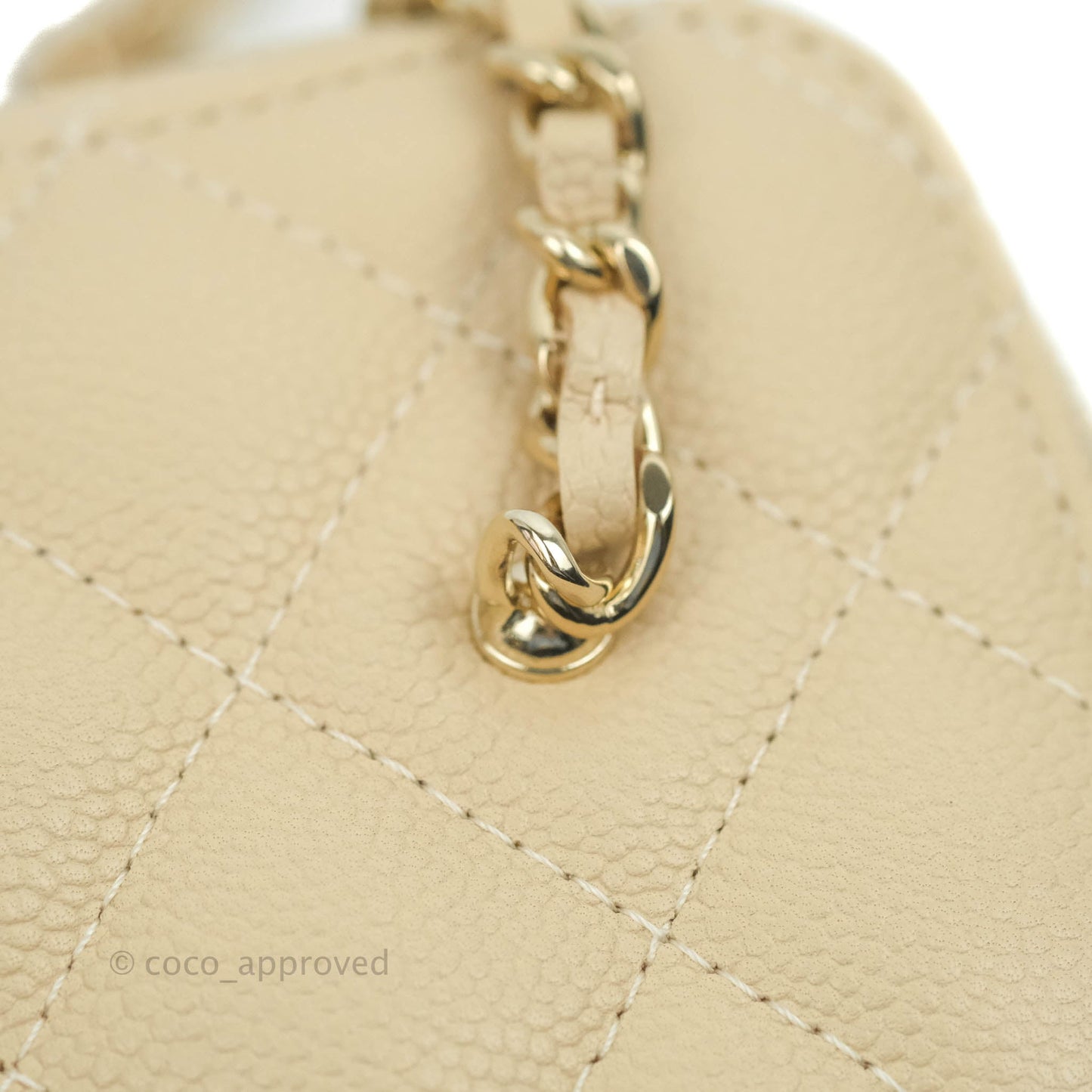 Chanel Vanity with CC Chain Light Beige Caviar Gold Hardware