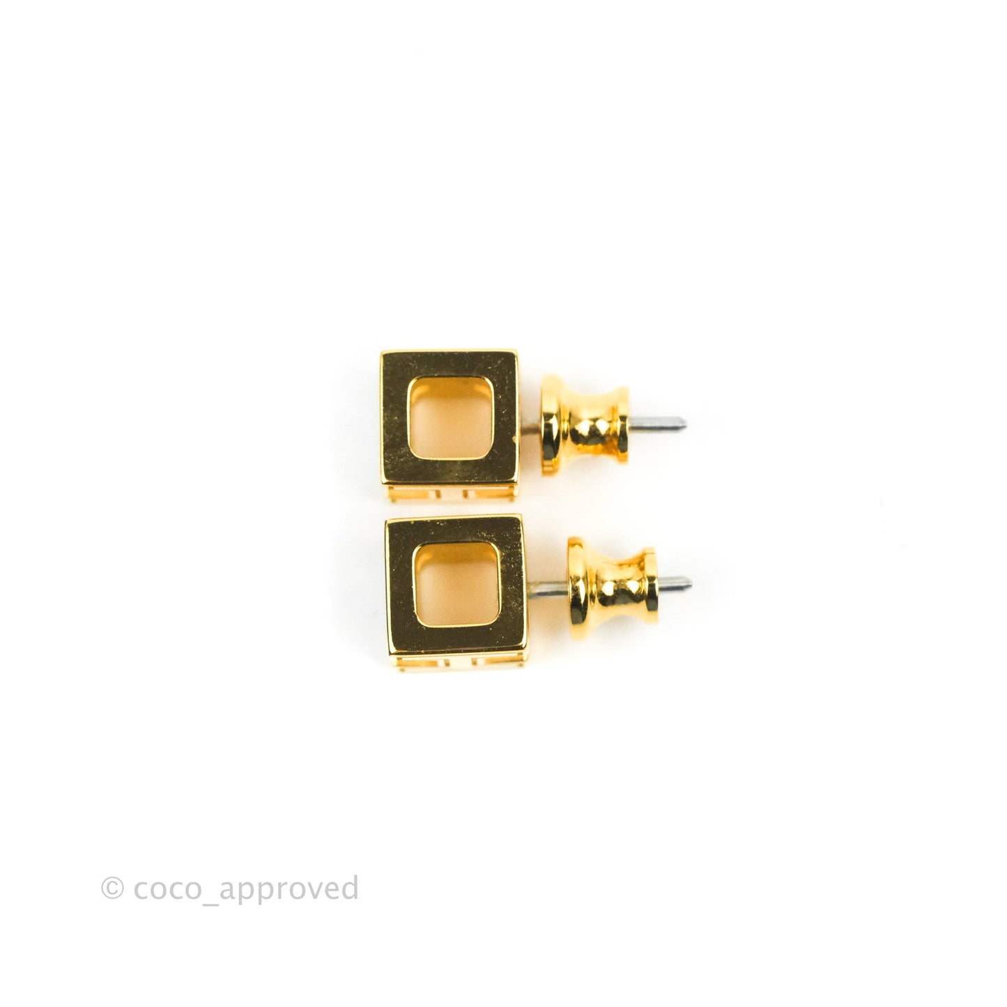 Hermes Cage D'H Earrings White Gold Hardware