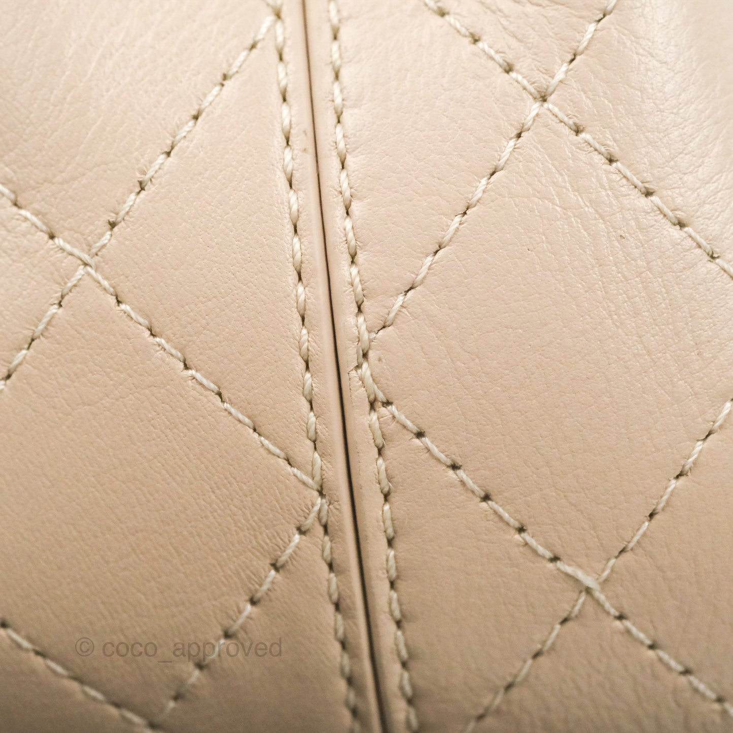 Chanel Flat Quilted Flap Bag Light Beige Calfskin Gold Hardware