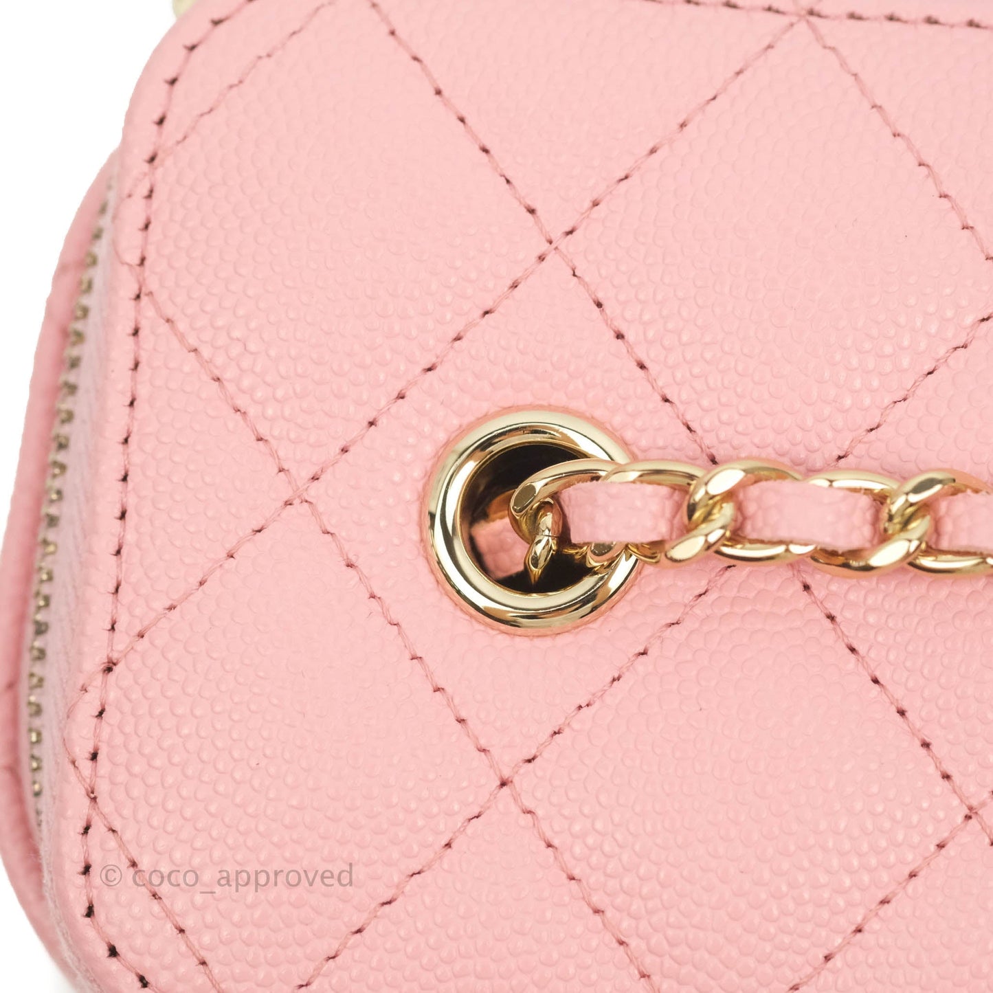 Chanel Classic Vanity with Chain Pink Caviar Gold Hardware
